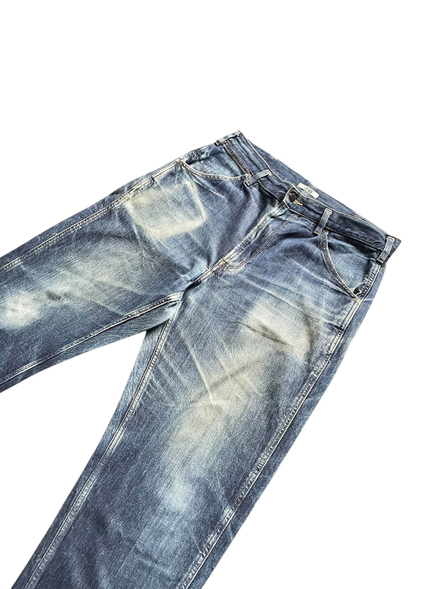 Japanese Brand Uniqlo Indigo Baggy Faded Denim Size US 36 / EU 52 - 3 Thumbnail