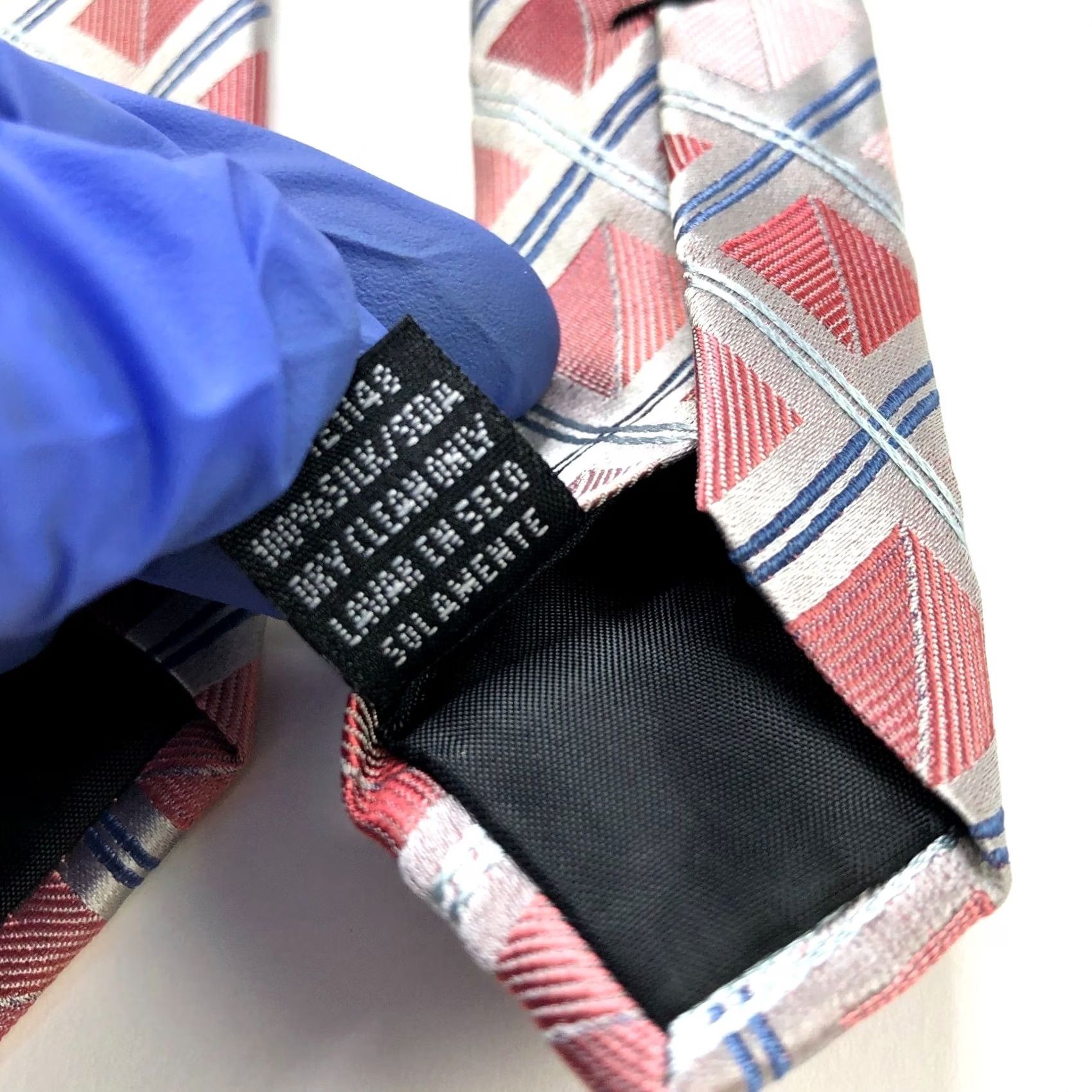 Stafford VINTAGE Stafford Pink Gray 100% Silk Neck Tie Men Geometric 3.5-in 58-in Mens Tie Size ONE SIZE - 7 Thumbnail
