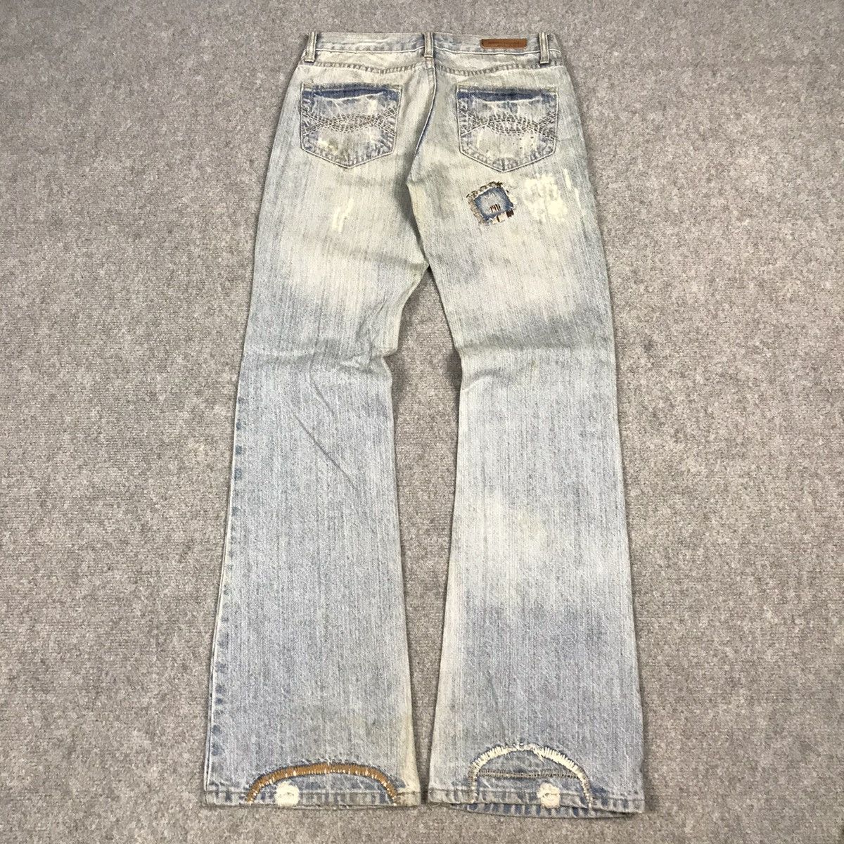 FLARE JAPAN STYLE ABERCROMBIE PATCHWORK DISTRESS JEANS PANTS