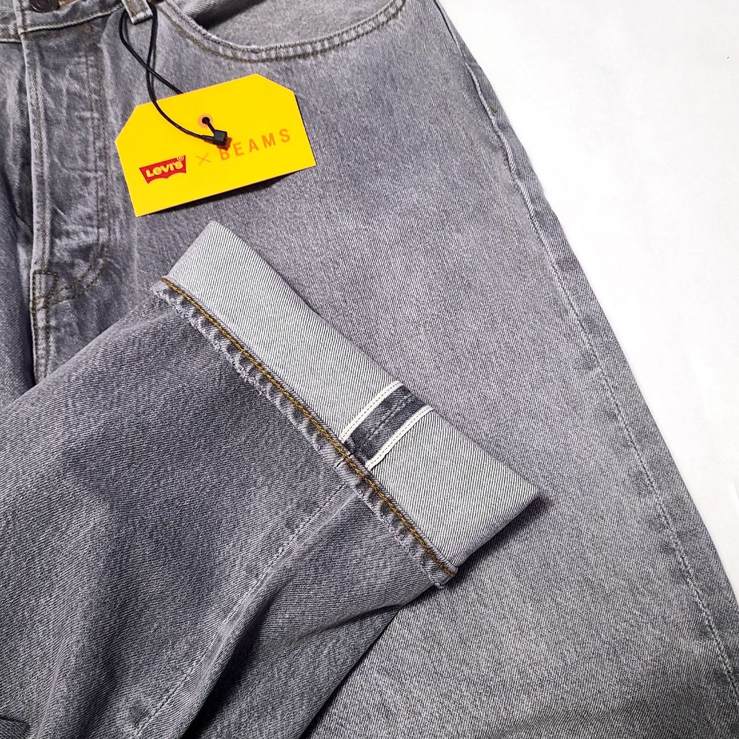 Beams Japan × Levi's Relaxed Fit Japan Selvedge Grey Jeans 34W Limited Edition Size US 34 / EU 50 - 6 Thumbnail