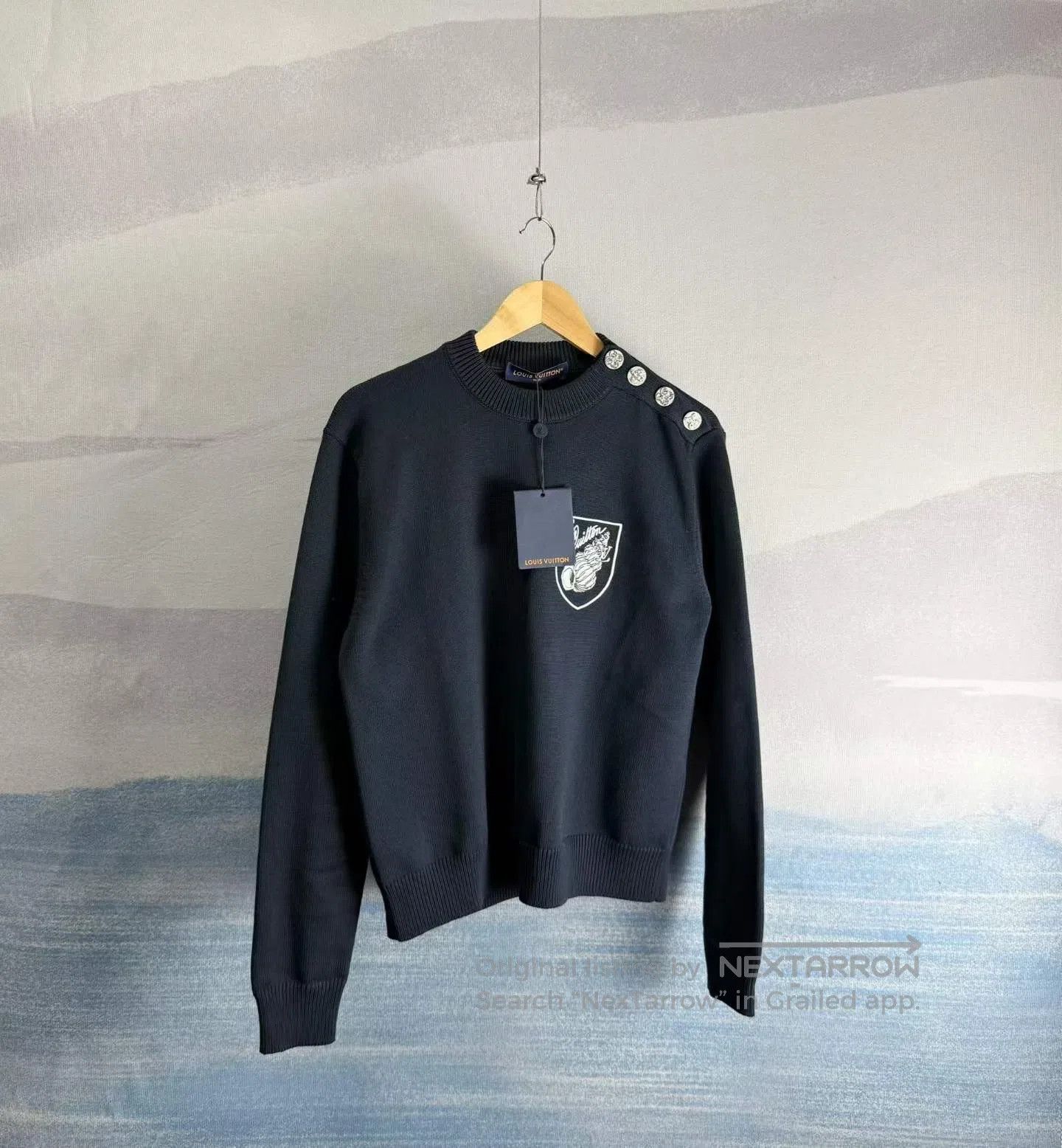 Louis Vuitton Louis Vuitton Navy Blue Sea Broad Embroidery Crystal Badge Size US XS / EU 42 / 0 - 1 Thumbnail