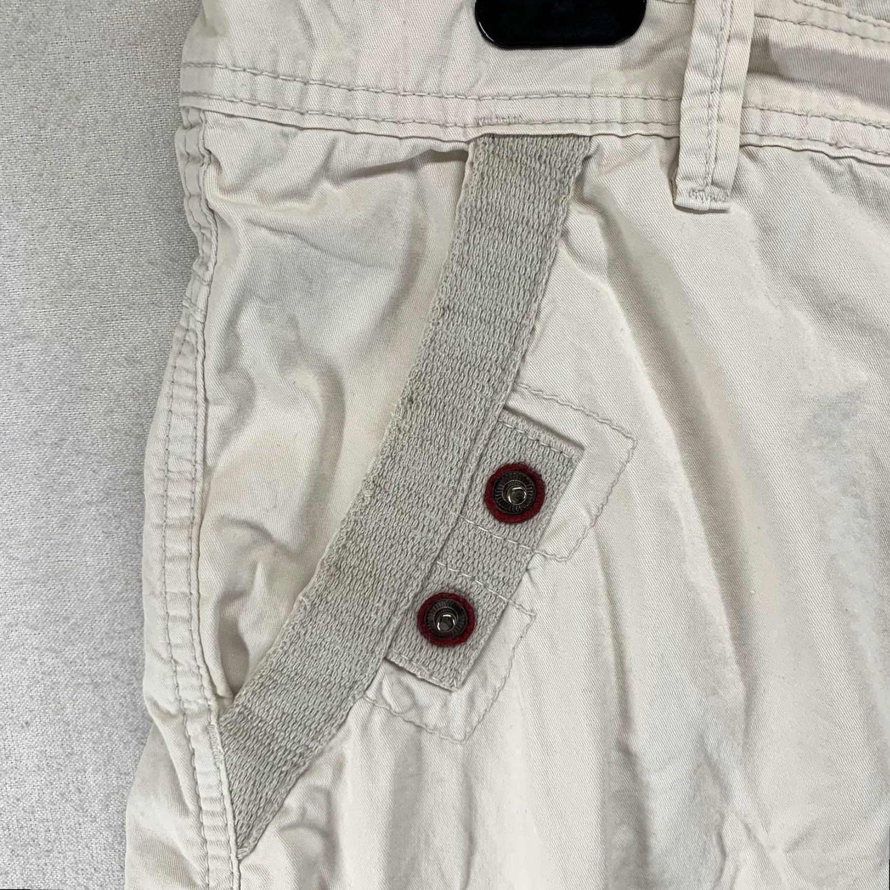 Vintage Galaxy by Harvic Mens Cargo Shorts 34 Beige Lightweight 10" Inseam Pockets Retro 90s Size US 34 / EU 50 - 5 Thumbnail