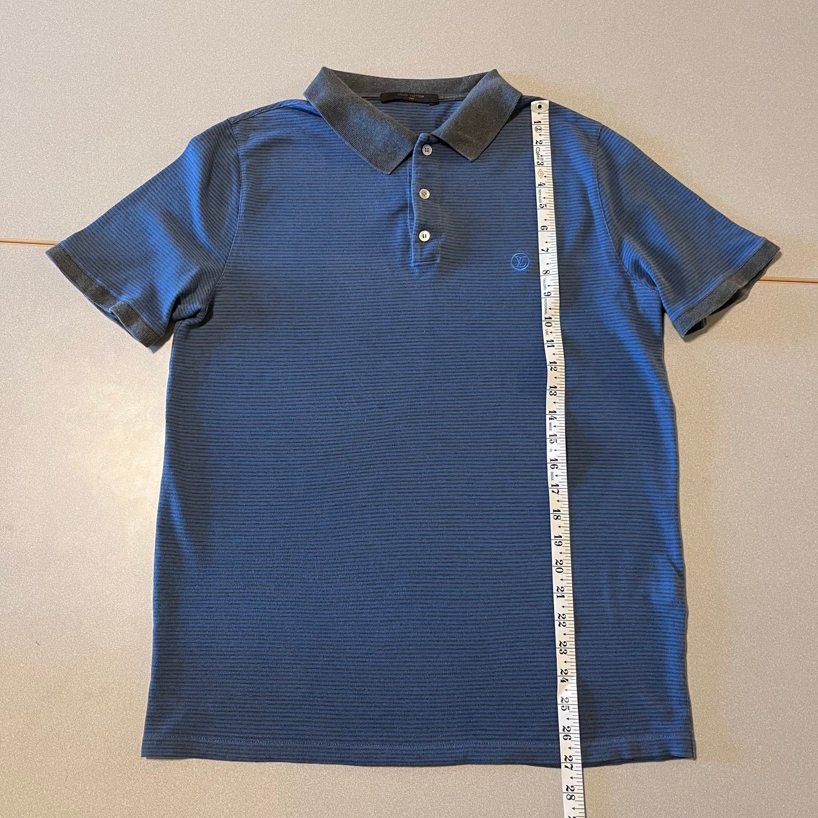Louis Vuitton Louis Vuitton Paris Men’s Polo Shirt – Navy Blue Microstripe Size US L / EU 52-54 / 3 - 3 Thumbnail