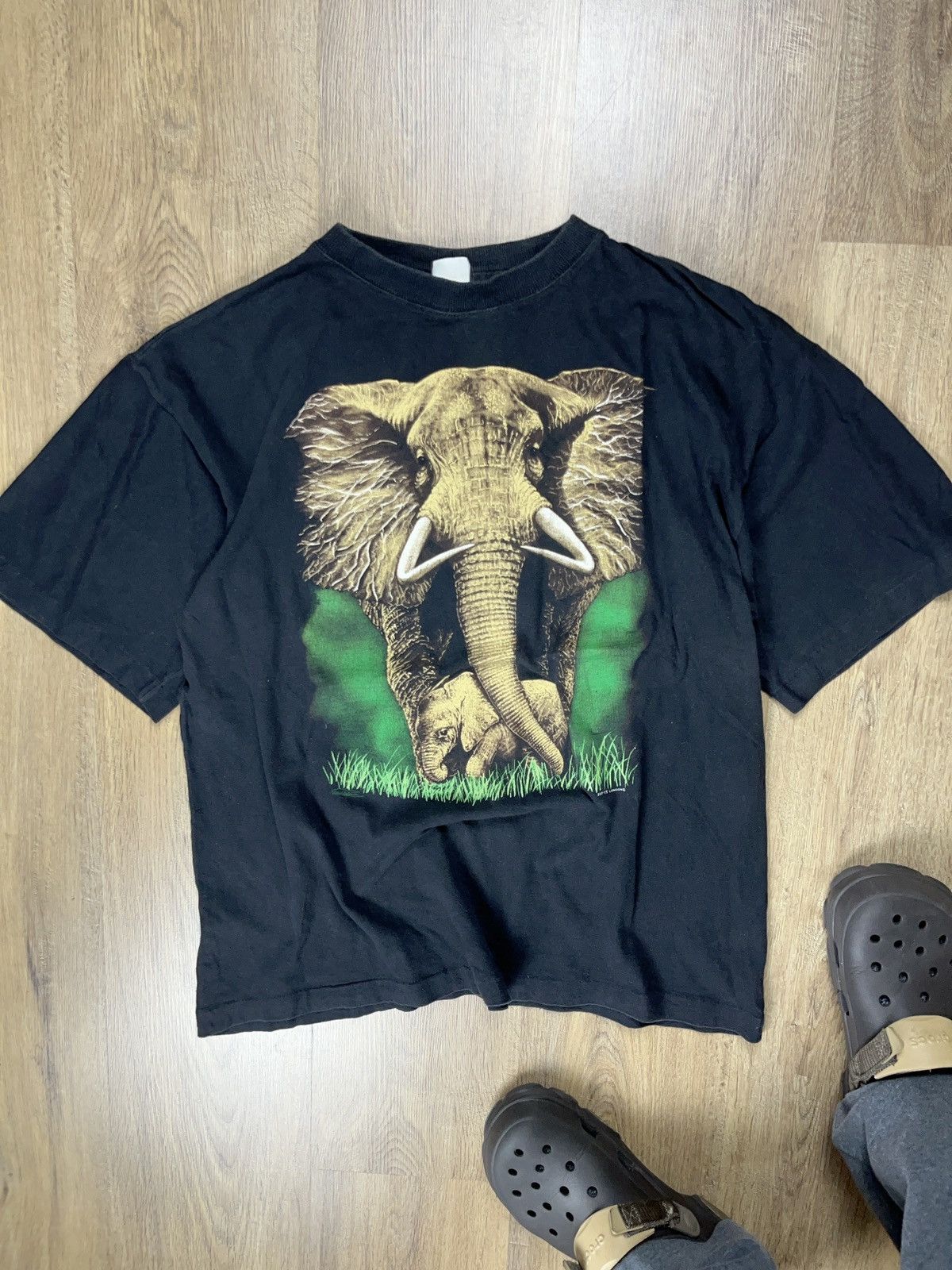 Other ➕90s vintage safari elephant animal t-shirt sunfade Size US XL / EU 56 / 4 - 1 Thumbnail