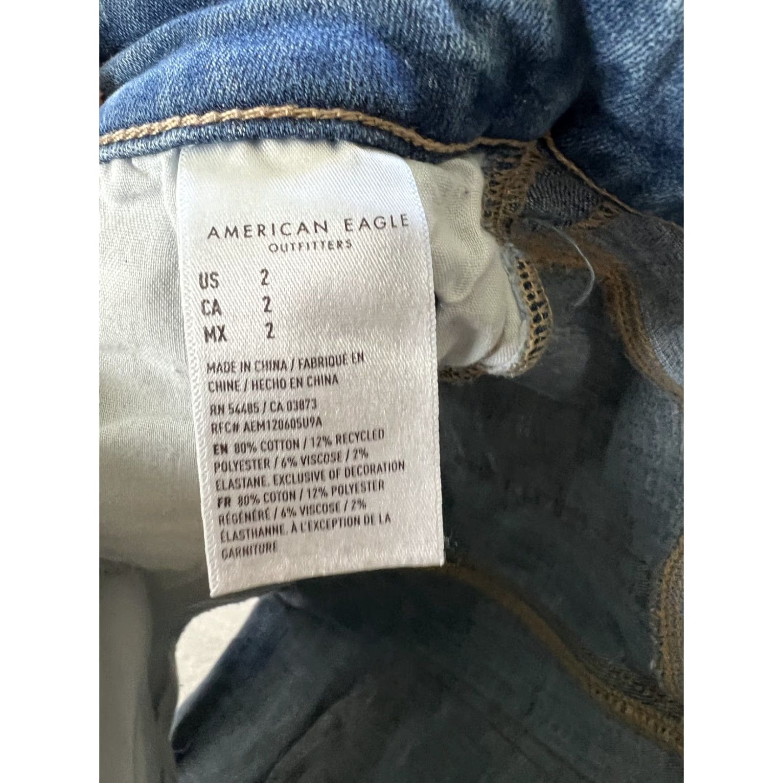 American Eagle Outfitters American Eagle Shorts Womens 2 Blue Midi Denim Jean Cutoff Cuffed Stretch Casual Size 26" / US 2 / IT 38 - 5 Thumbnail