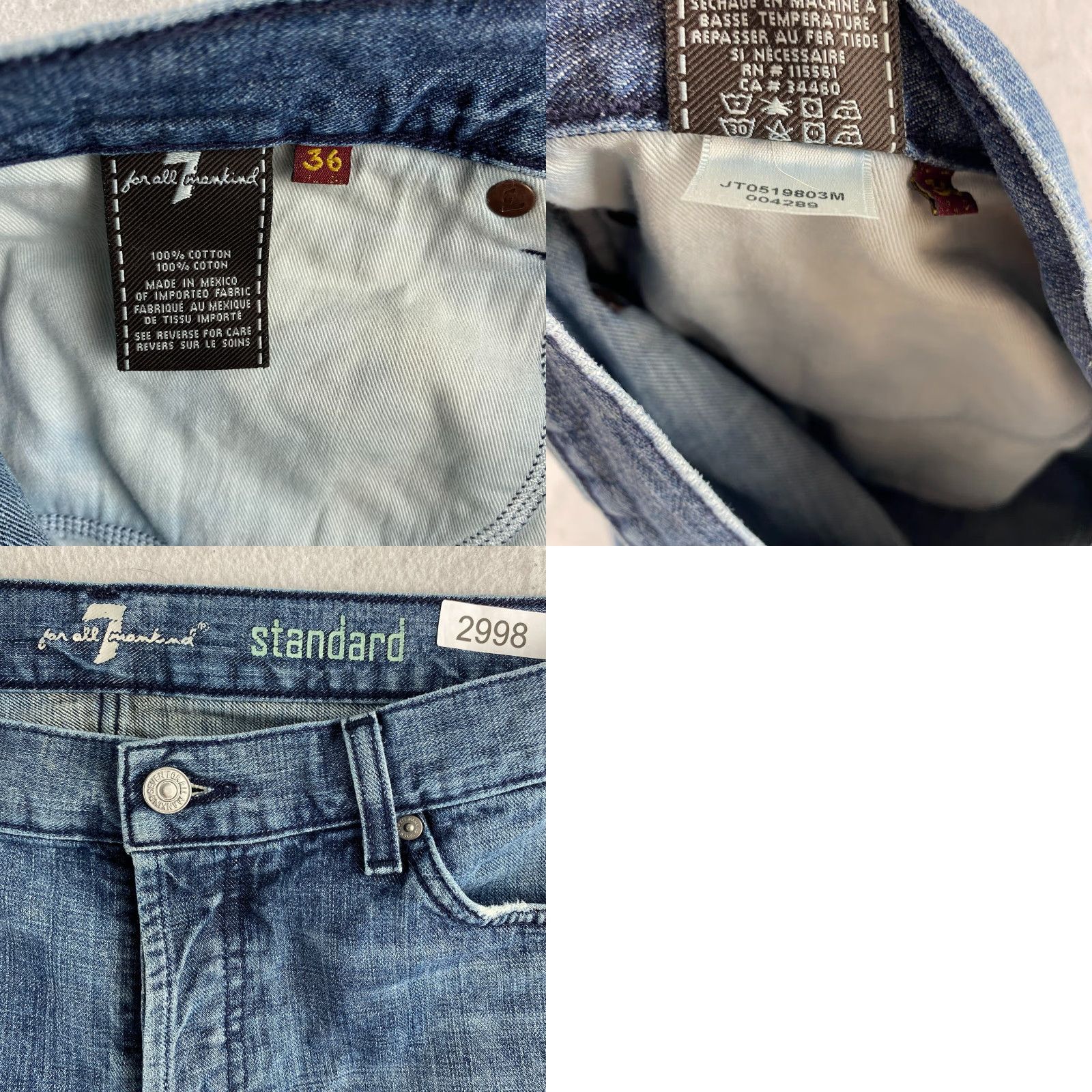 7 For All Mankind 7 For All Mankind Jeans Mens 36 Blue Straight Distressed Denim Size US 36 / EU 52 - 10 Thumbnail