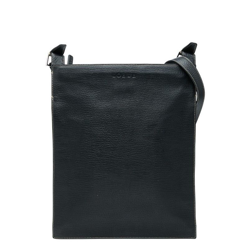 Loewe Loewe Logo Calfskin Shoulder Bag Leather Shoulder Bag Duty Free For Usa in Black, Women's
