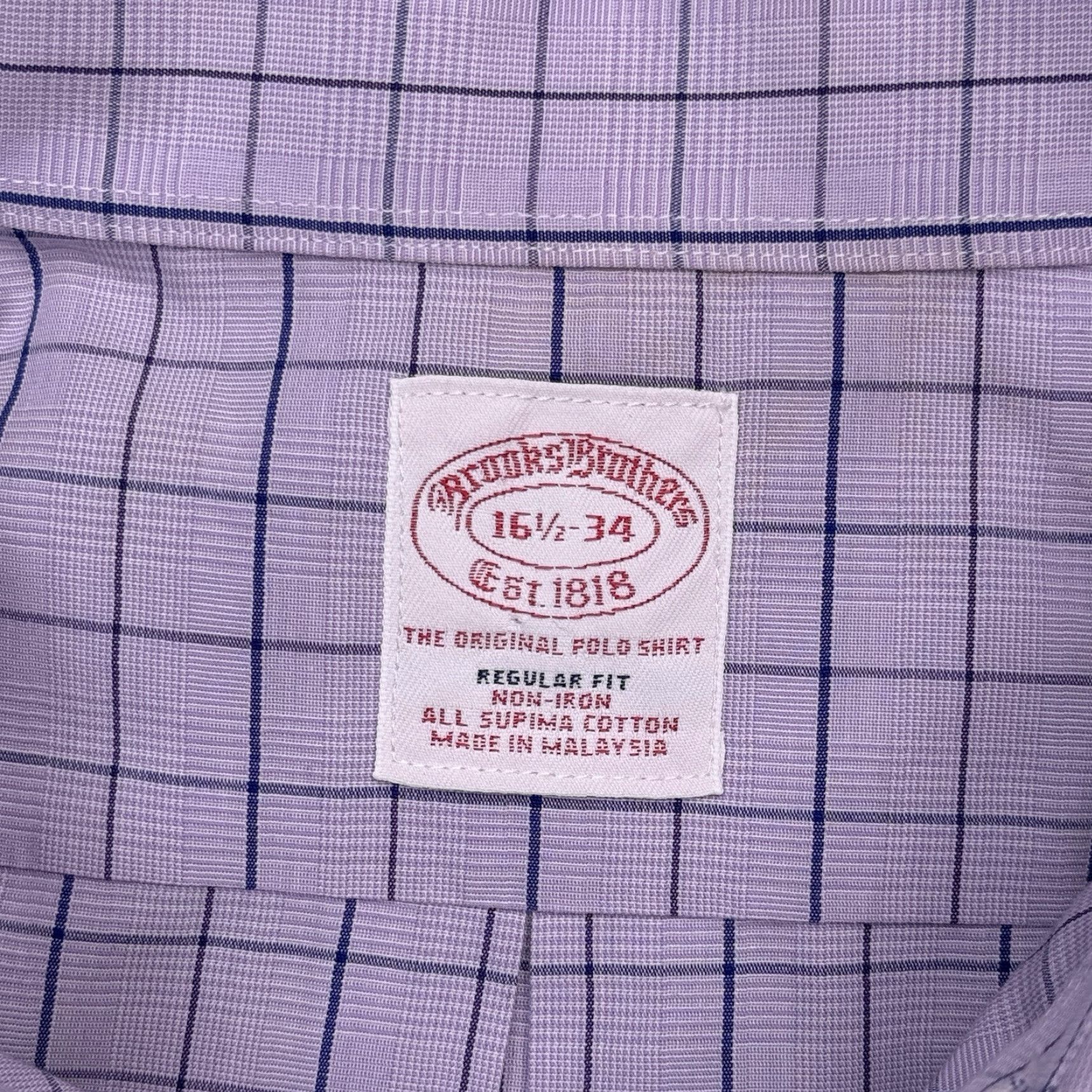 Brooks Brothers Brooks Brothers Shirt Regular Purple Check Button-Up 16.5 34 Men Casual Workwear Size US XL / EU 56 / 4 - 5 Thumbnail