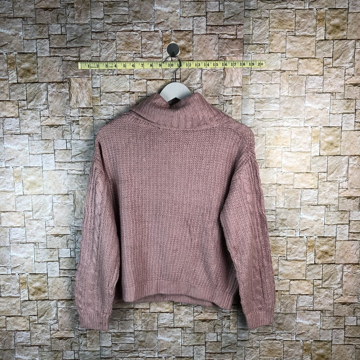 Homespun Knitwear × Japanese Brand Igni japan Pink Turtle Neck cable Knitwear #A1213 Size M / US 6-8 / IT 42-44 - 12 Thumbnail