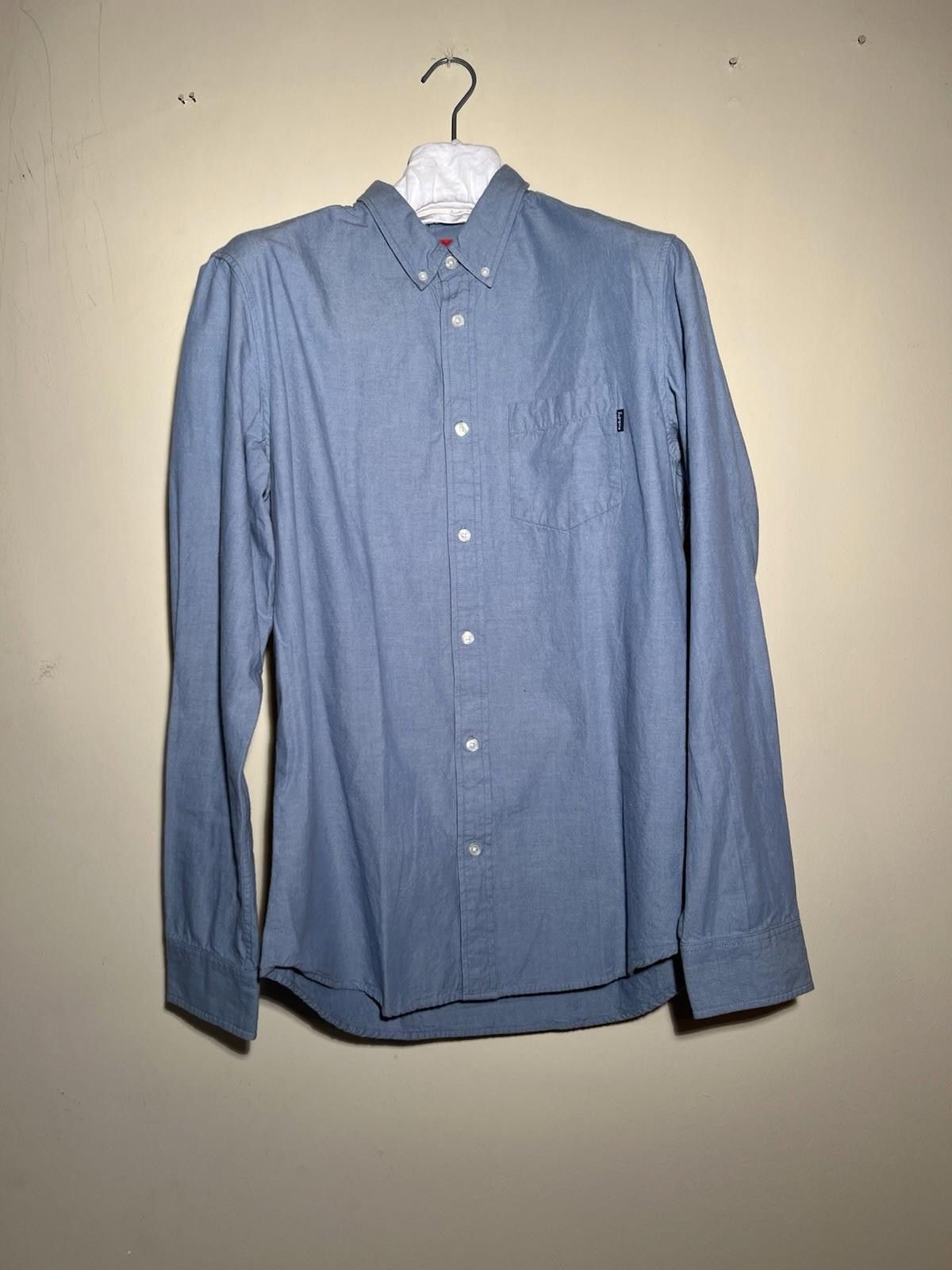 Supreme Pre-Owned SUPREME L/S CHAMBRAY SHIRT BLUE LARGE Size US L / EU 52-54 / 3 - 2 Thumbnail