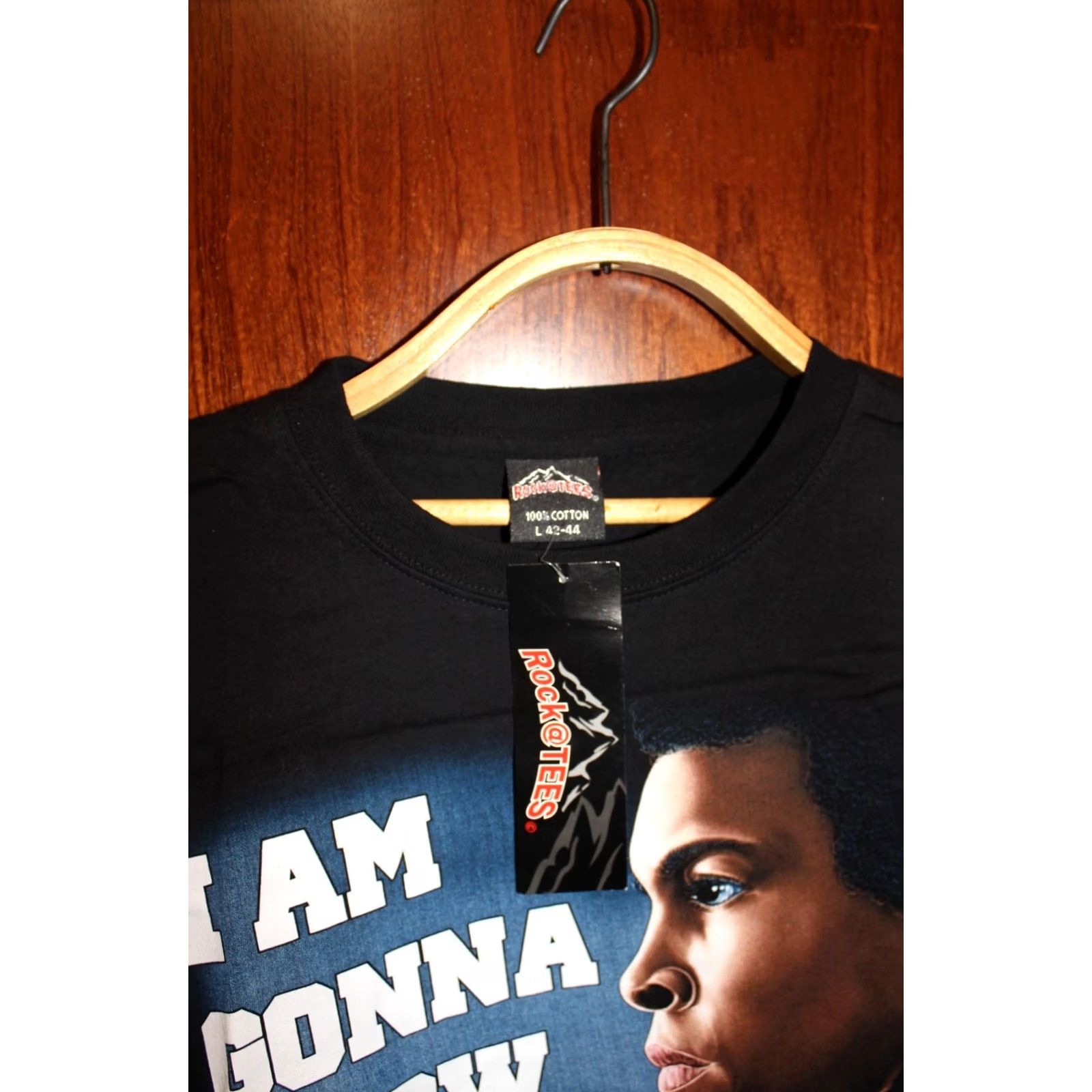 B Sides VINTAGE Muhammad Ali T-Shirt Men L Black 1990s Two Sides Printed with Tags Shirt Mens Size US L / EU 52-54 / 3 - 3 Thumbnail