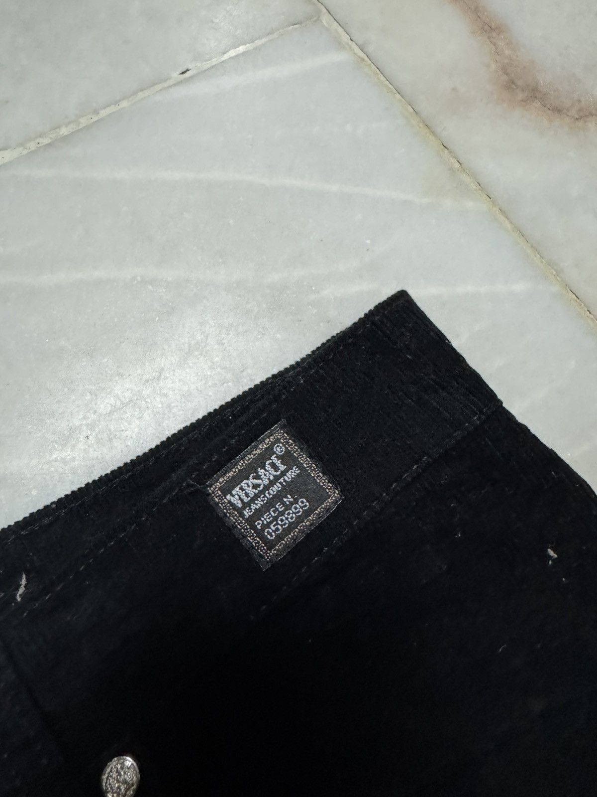 Versace Jeans Couture VERSACE JEANS COUTURE SUPER BLACK CORDUROY PANTS Size US 35 - 6 Thumbnail