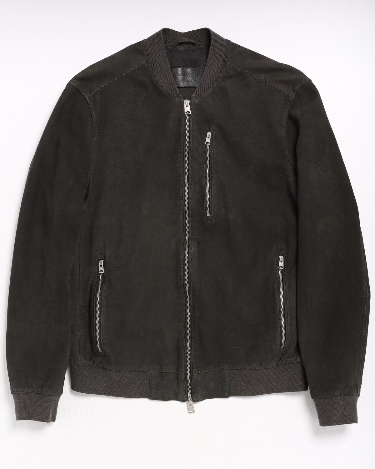 Allsaints Allsaints Suede Sheep Leather Jacket Stones Bomber Dark Gray Size US M / EU 48-50 / 2 - 1 Thumbnail