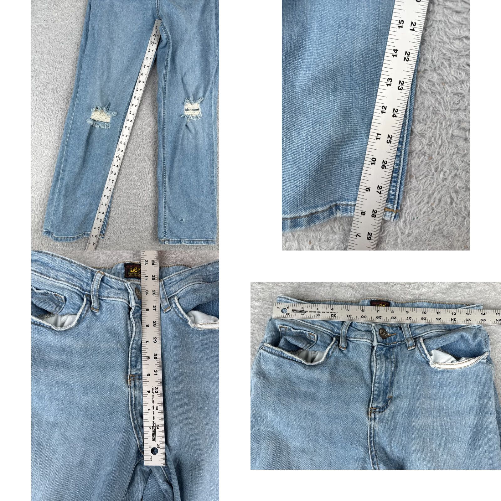 Lee VINTAGE Lee Women's Jeans 27 Blue Denim Straight Leg High Rise 27x29 Cowboy Southwestern Style Size 27" / US 4 / IT 40 - 8 Thumbnail