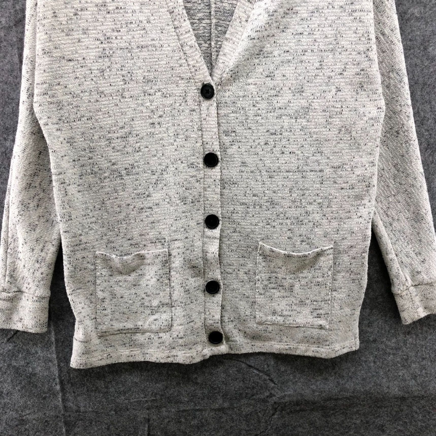 American Eagle Outfitters American Eagle Relaxed Cardigan Womens XS Gray V-Neck Longline Lightweight Knit Size XS / US 0-2 / IT 36-38 - 4 Thumbnail