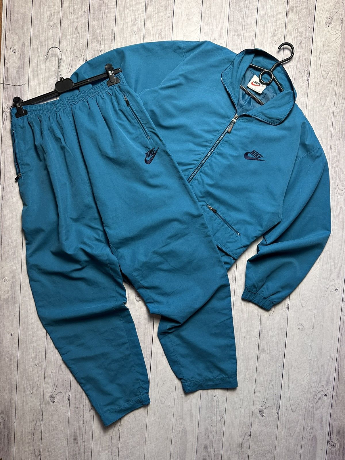 Nike × Vintage Vintage Nike track suit jacket + pants size M/L logo rare Size US M / EU 48-50 / 2 - 1 Thumbnail