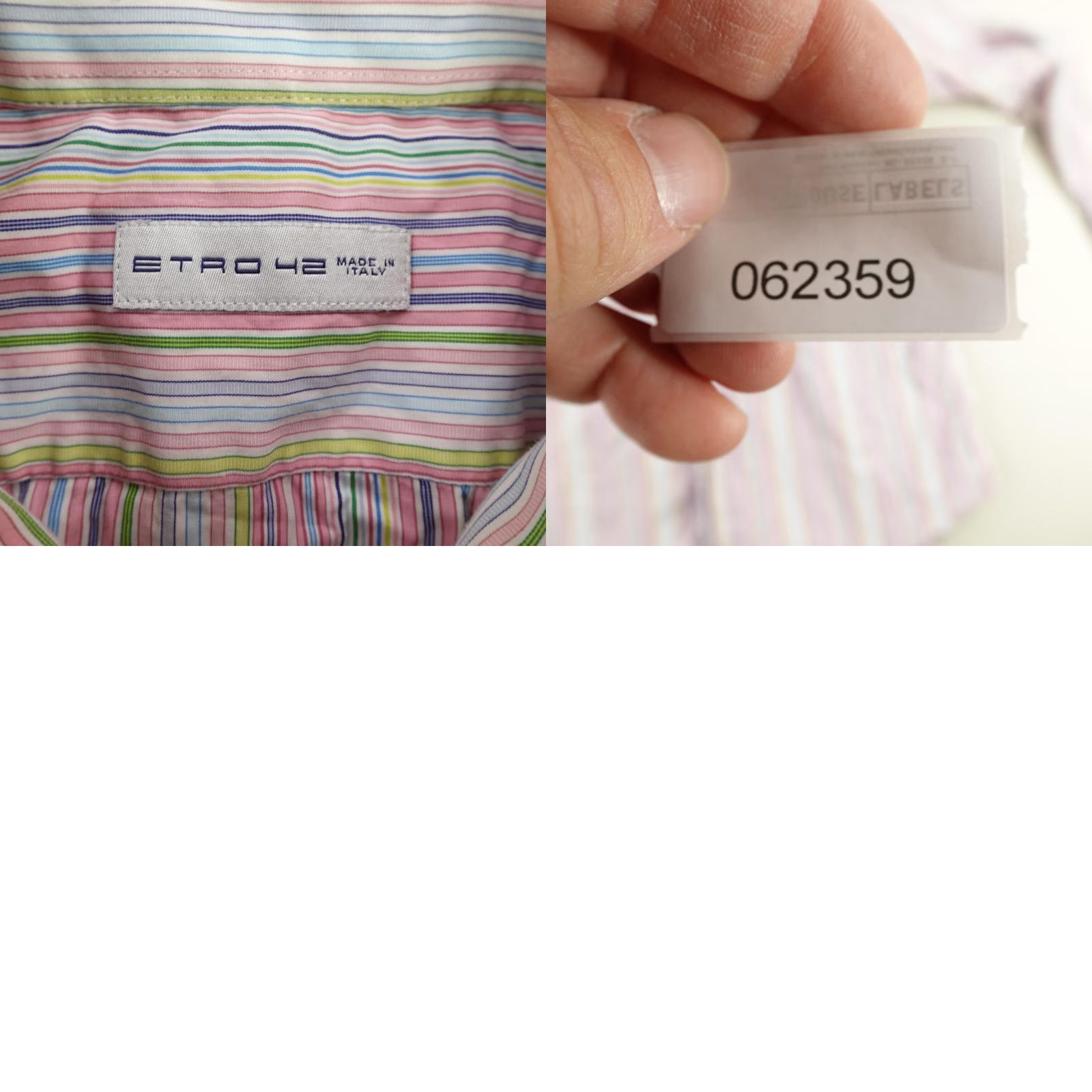 Etro Etro 42 Shirt Mens Medium Pink Stripes Button Up Long Sleeve Dress Shirt Italy Etro 42 Made in Italy Button-Up Size 40R - 8 Thumbnail