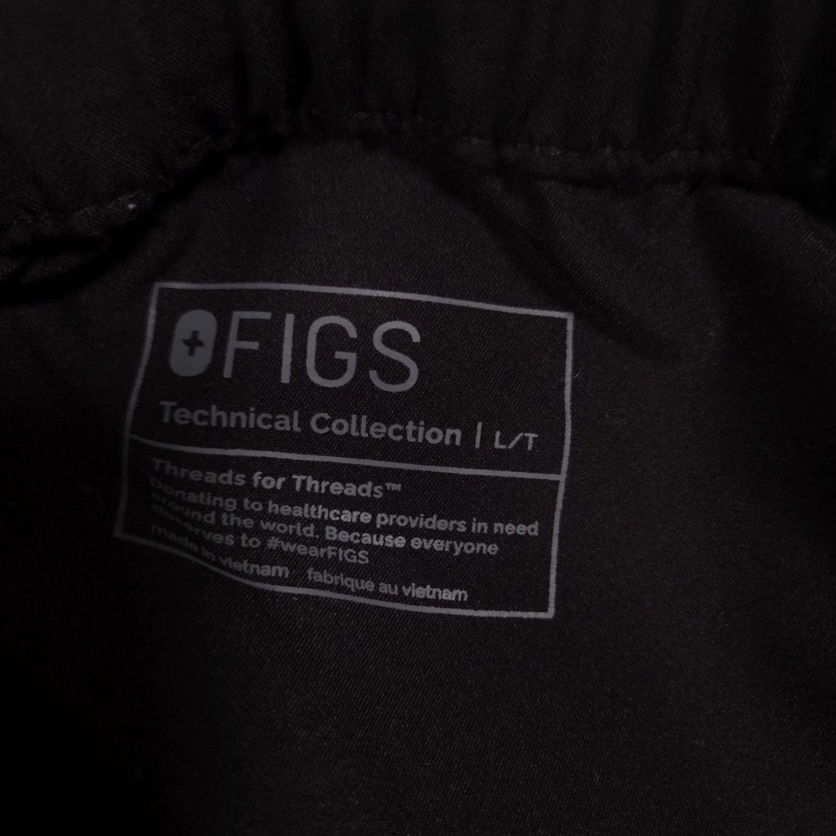 Vintage FIGS Pants Womens Large Tall Black Jogger Scrub Technical Collection Stretch Size 36" / US 14 / IT 50 - 6 Thumbnail