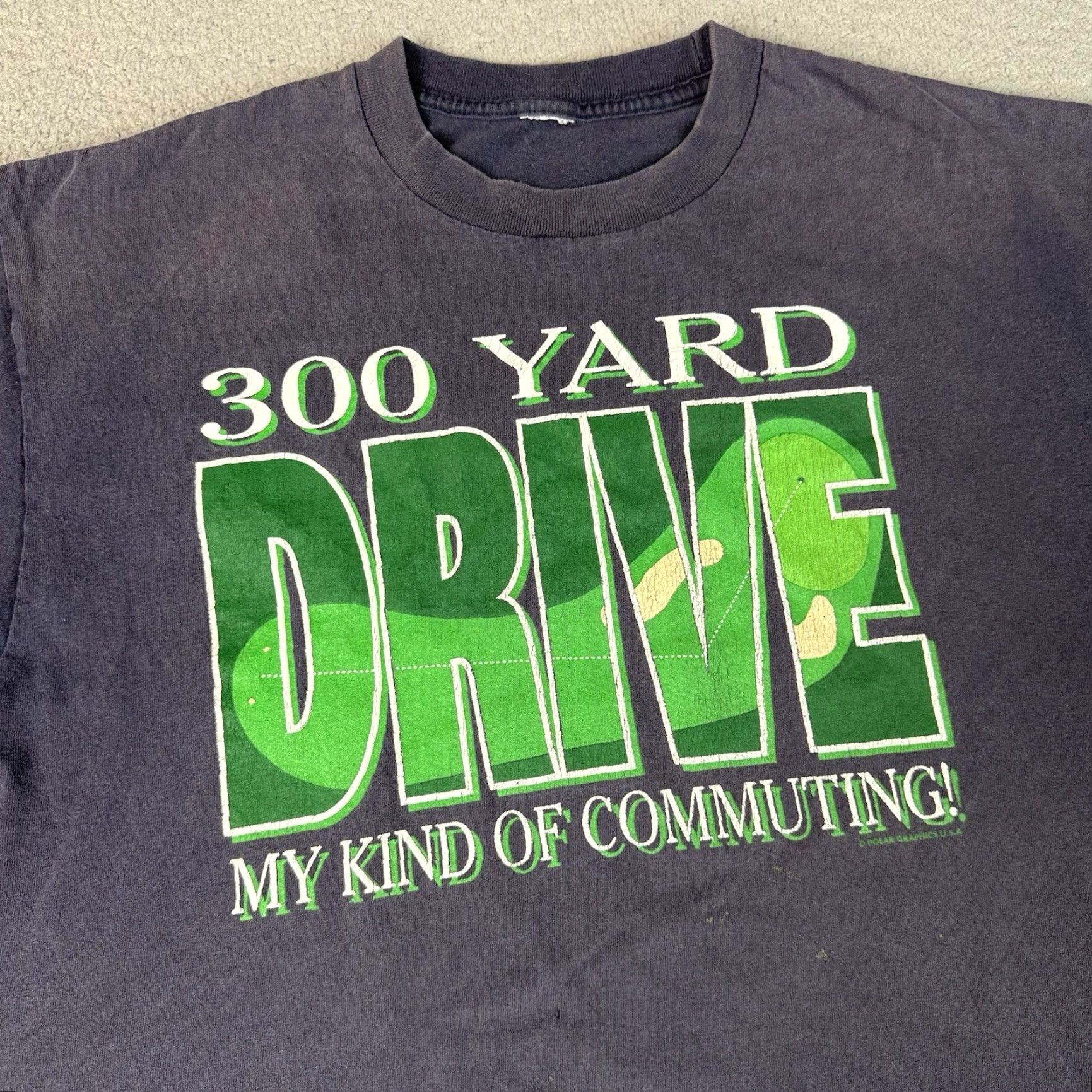 Vintage VINTAGE Golf T Shirt Adult Large Blue 90s Funny Humor 300 Yards Cutoff L Size US L / EU 52-54 / 3 - 2 Thumbnail