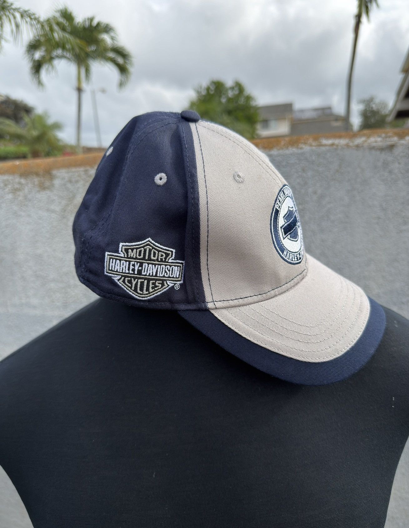 Harley Davidson Harley Davidson Baseball Hat Gray Blue Pearl Harbor Hawaii Size ONE SIZE - 7 Thumbnail