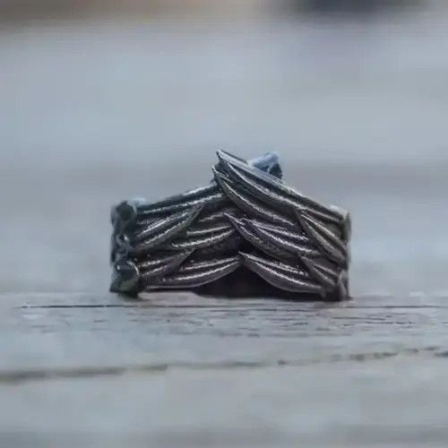 Jewelry × Ring Of Fire Vintage Unique Mens Feathers Ring Size ONE SIZE - 3 Thumbnail