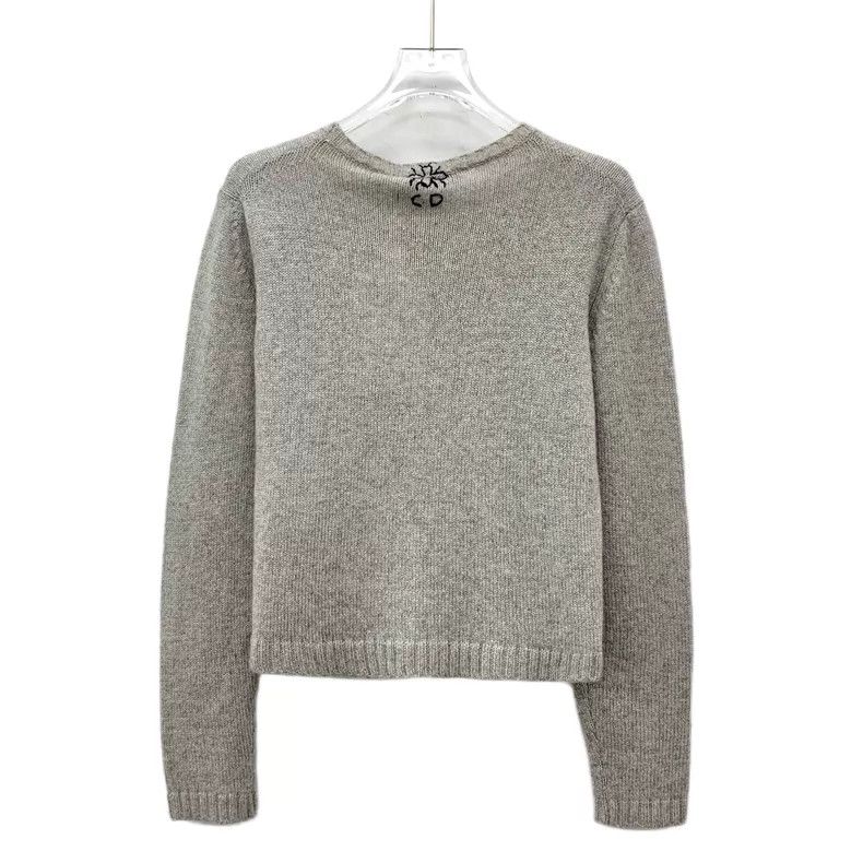 Dior Dior Gray star and moon pattern embroidered cashmere sweat Size XS / US 0-2 / IT 36-38 - 2 Thumbnail