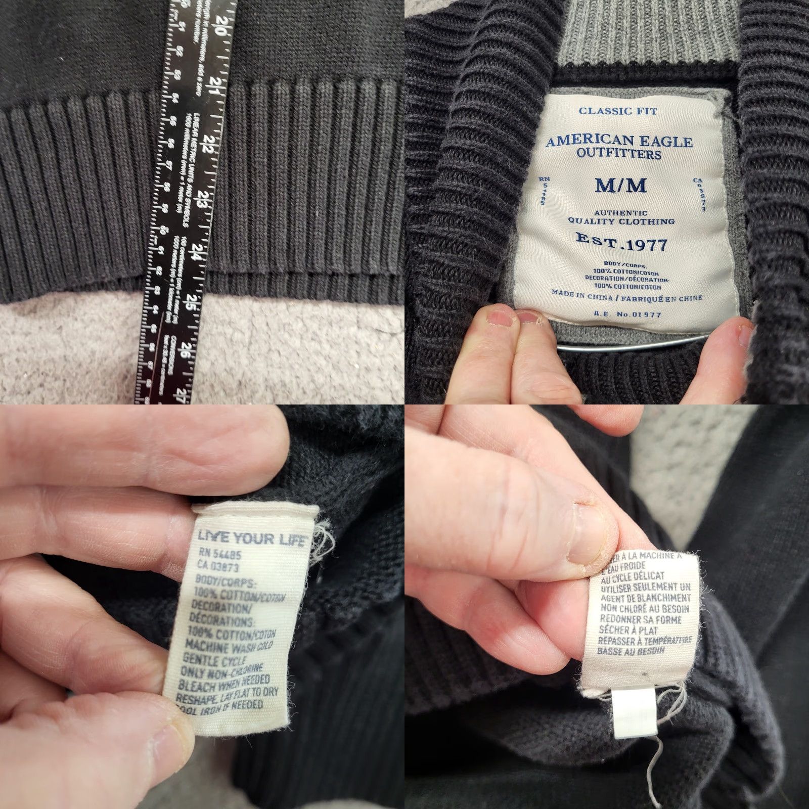 American Eagle Outfitters American Eagle Outfitters Sweater Men 3/4 Buttons Black Classic Fit Size M Knit Pullover Long Sleeve Casual Winter Fall Spring Summer All Seasons Size US M / EU 48-50 / 2 - 8 Thumbnail