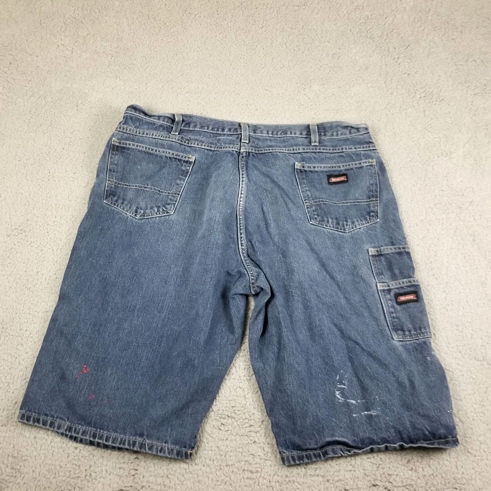 Dickies Dickies Genuine Men's Loose Fit 42 Denim Paint Work Shorts w/Double Tool Pockets Denim Shorts Mens 42 Blue Workwear 42 Dickies Size US 42 / EU 58 - 6 Thumbnail
