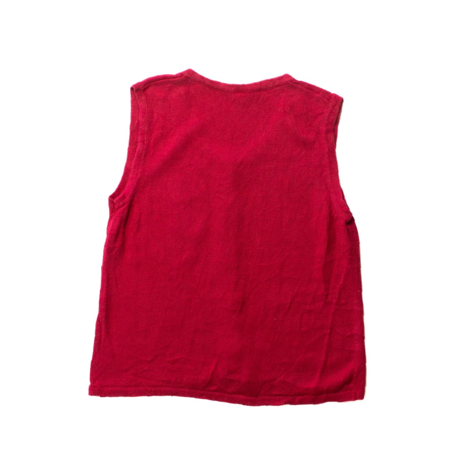 Vintage VINTAGE Red Ugly Christmas Vest Shirt Medium Red Ramie / Cotton Size M / US 6-8 / IT 42-44 - 2 Thumbnail