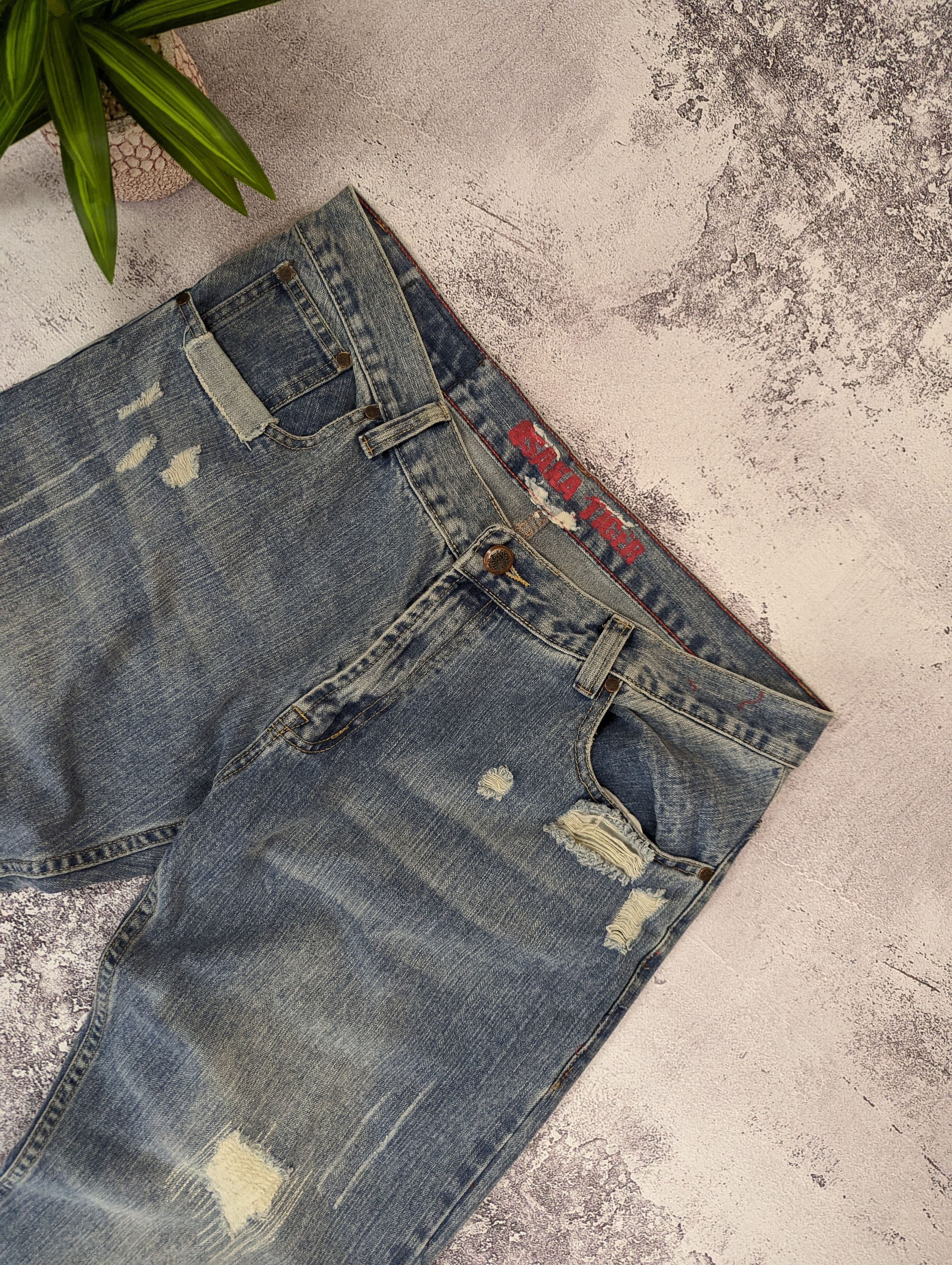 Japanese Brand Osaka Tiger Japanese Distressed Light Blue Jeans Mens Sz 38R Size US 38 / EU 54 - 15 Thumbnail
