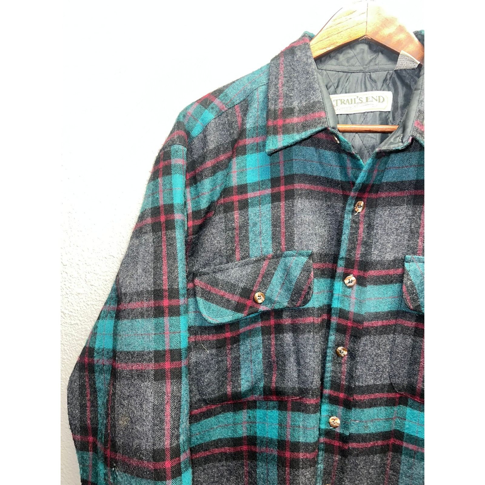 Vintage Vintage Trail's End Flannel Shirt Quilted Lined Plaid VTG L Size US L / EU 52-54 / 3 - 4 Thumbnail