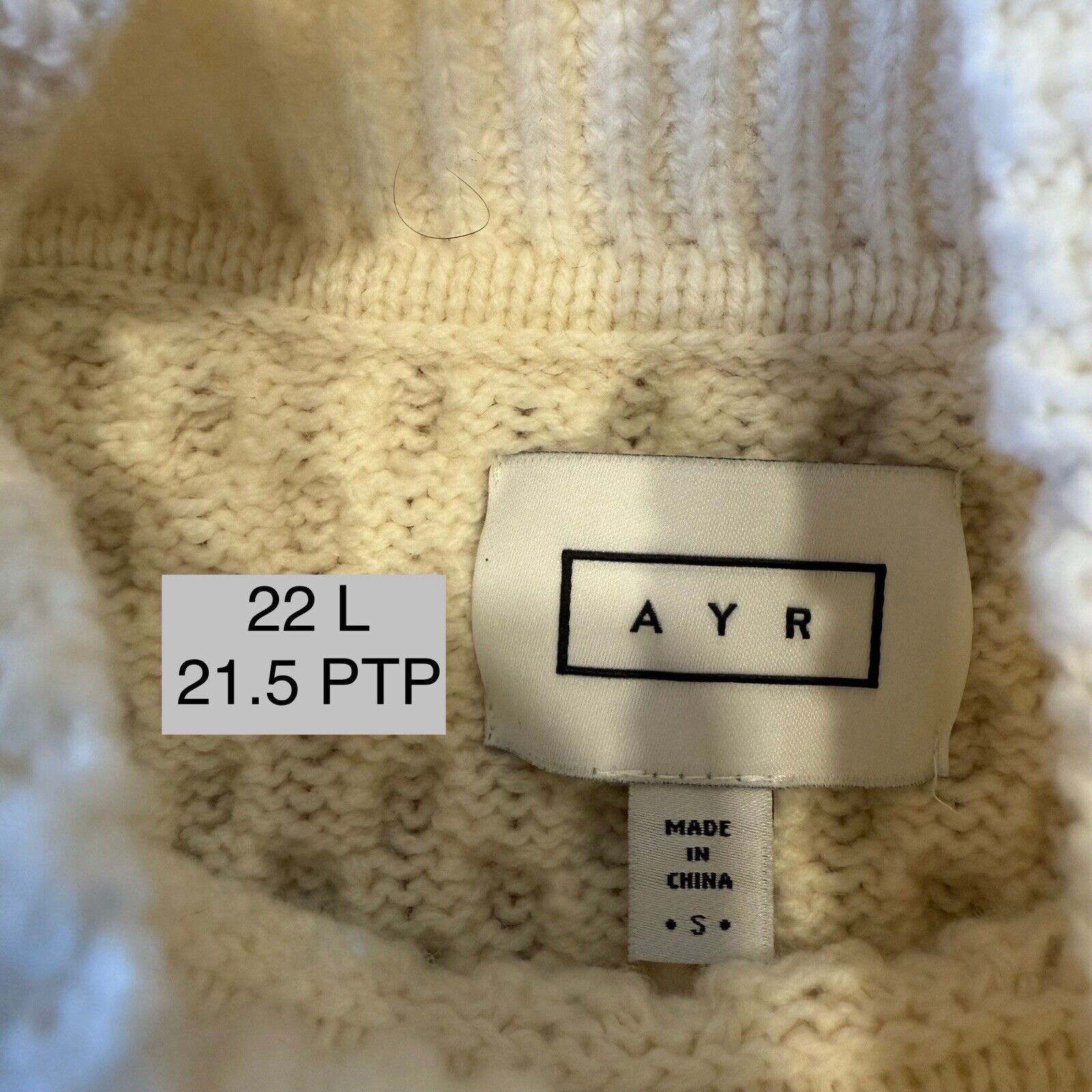 Sezane AYR Le Square Sweater Women's S Ivory Wool Knit Glam Size S / US 4 / IT 40 - 7 Thumbnail