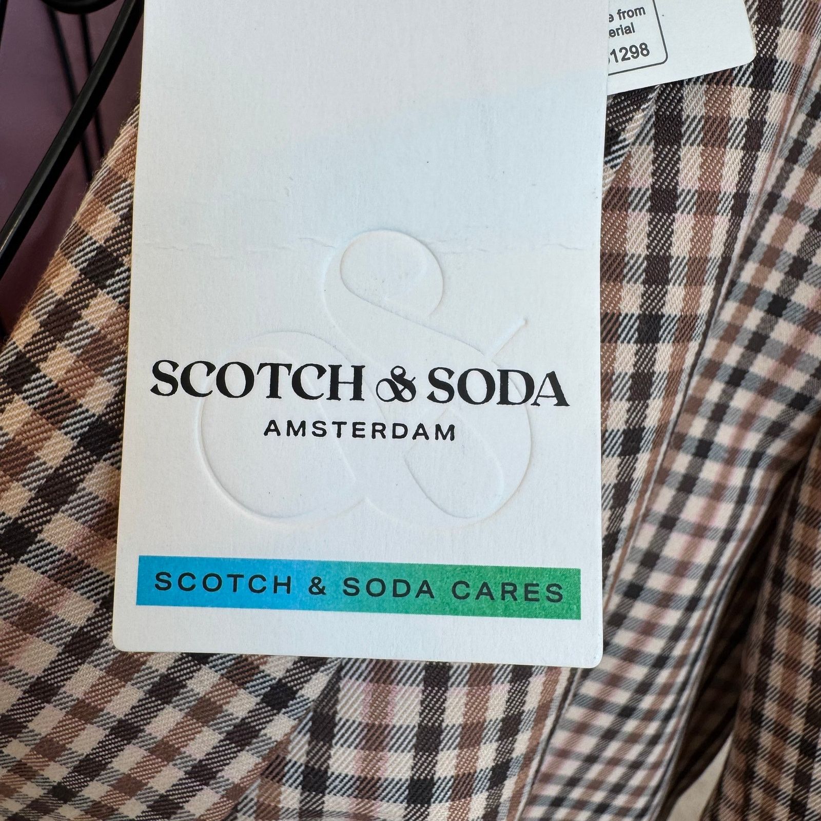 Scotch & Soda Scotch & Soda Double-Breasted Plaid Tailored Blazer Pink XS Size XS / US 0-2 / IT 36-38 - 9 Thumbnail