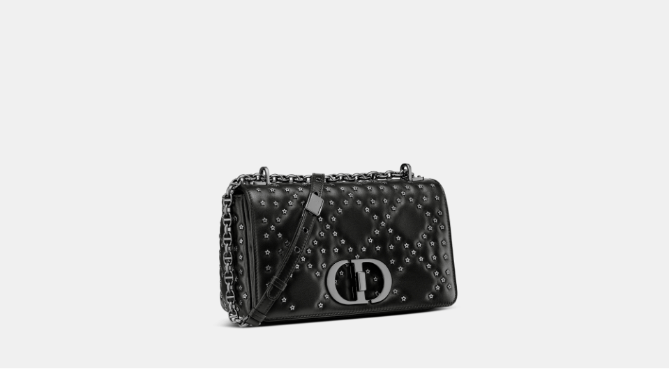 image of O1W1Db10124 Size: Os Medium Dior Caro Bag In Black, Women's
