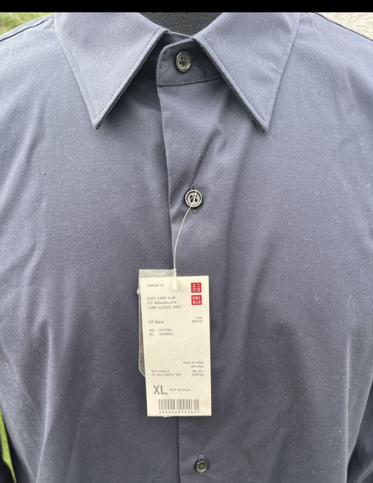 Uniqlo New Uniqlo Navy Blue Shirt Slim Fit Men's XL Long Sleeves Size US XL / EU 56 / 4 - 3 Thumbnail