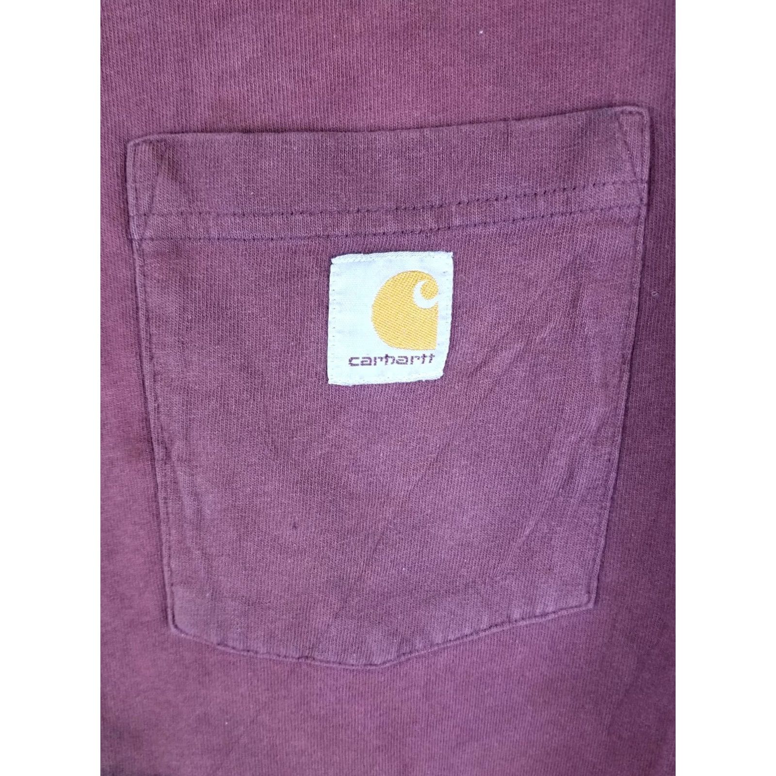 Carhartt VINTAGE Carhartt T-Shirt One Pocket Gradient Sun Faded Distressed Trashed L Red Cotton Short Sleeve Crew Neck Men Size US L / EU 52-54 / 3 - 2 Thumbnail
