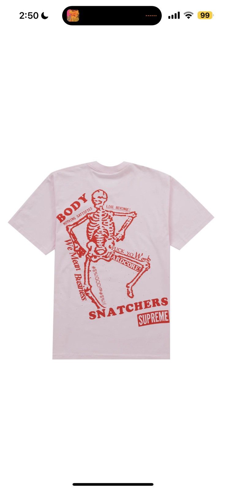 image of Supreme “Body Snatchers” Tee (Ss23) in Pink, Men's (Size Medium)