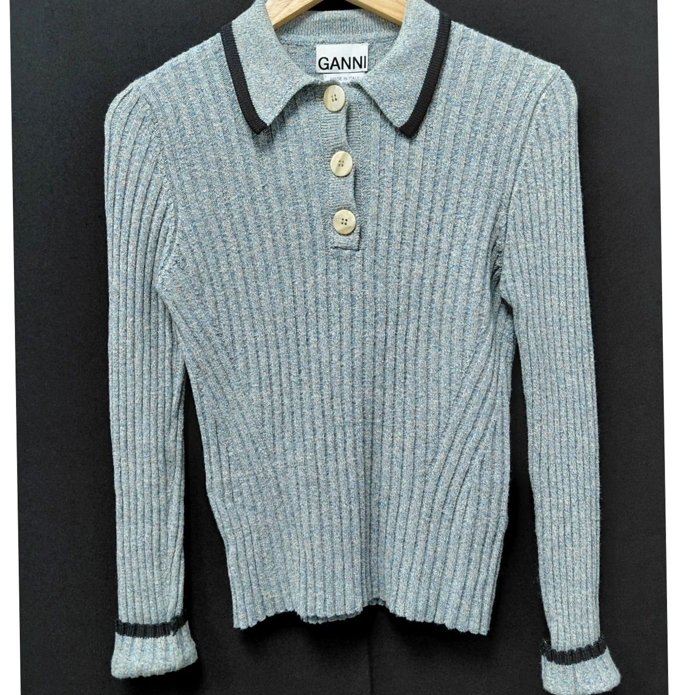 Ganni GANNI Made in Italy Wool Blend Acrylic Knit Sweater Solid Long Sleeve Size S Womens Size S / US 4 / IT 40 - 2 Thumbnail
