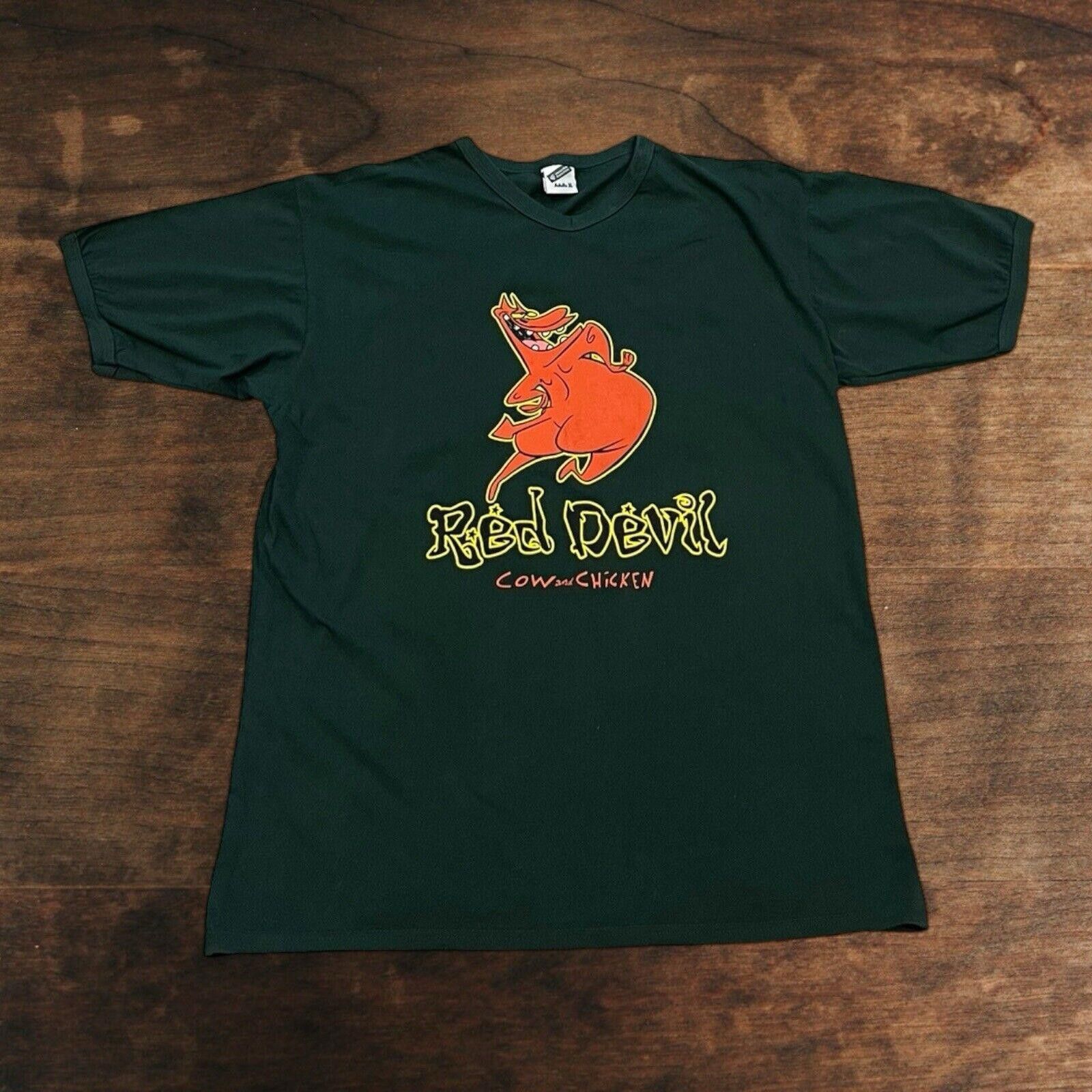 Cartoon Network × Vintage Vintage 1999 Cow Chicken Red Devil Shirt Cartoon Network XL Size US XL / EU 56 / 4 - 1 Thumbnail