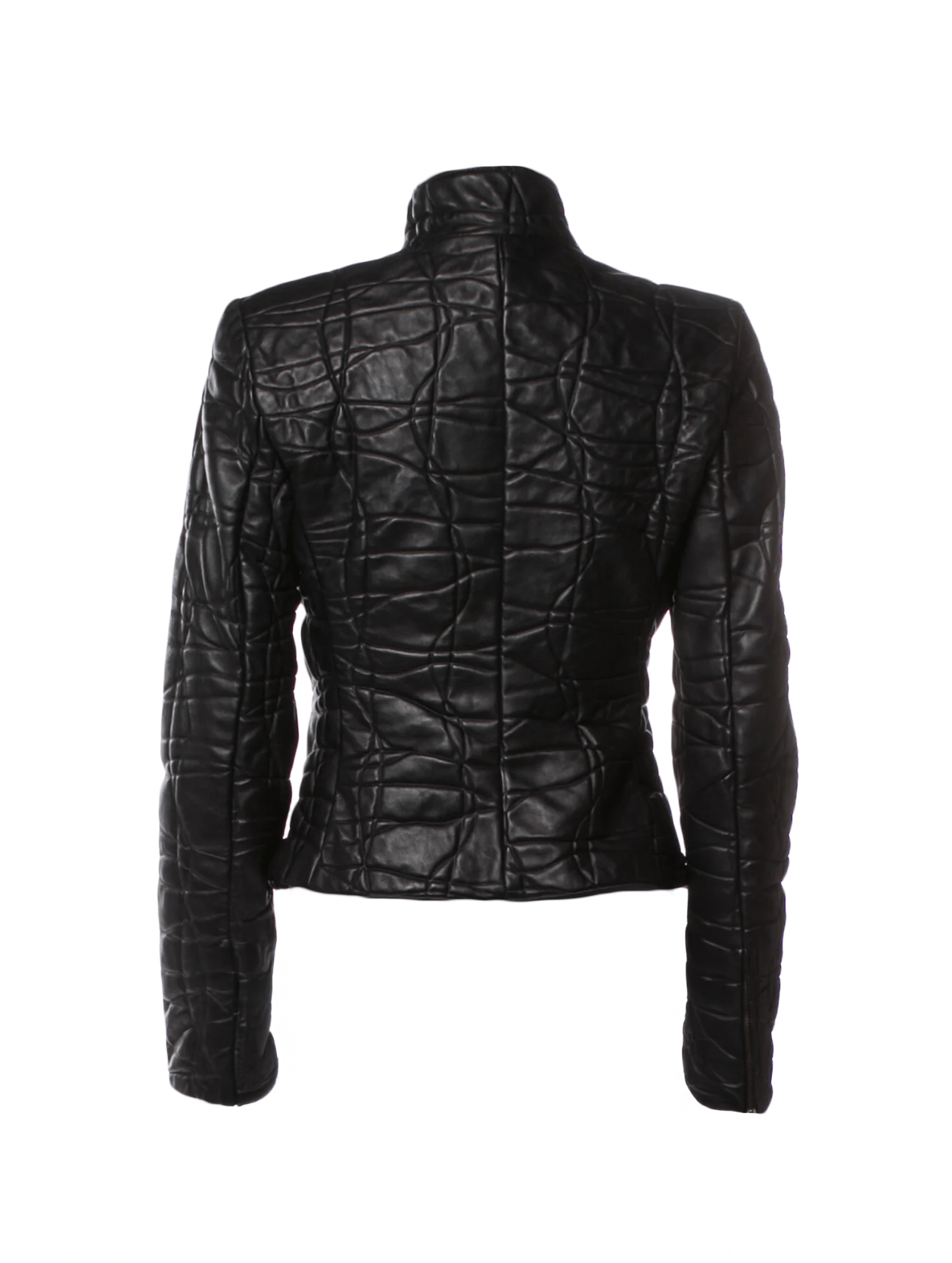 Other Armani Collezioni Leather Embossed Biker Jacket Size S / US 4 / IT 40 - 2 Thumbnail