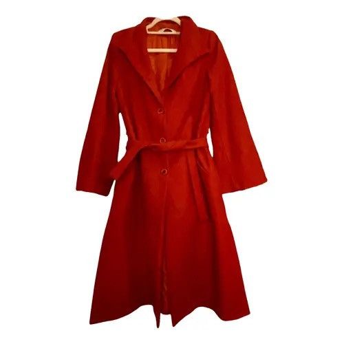 Katharine Hamnett London Vintage Katharine Hamnett London red wool belted coat 46 Size L / US 10 / IT 46 - 1 Thumbnail