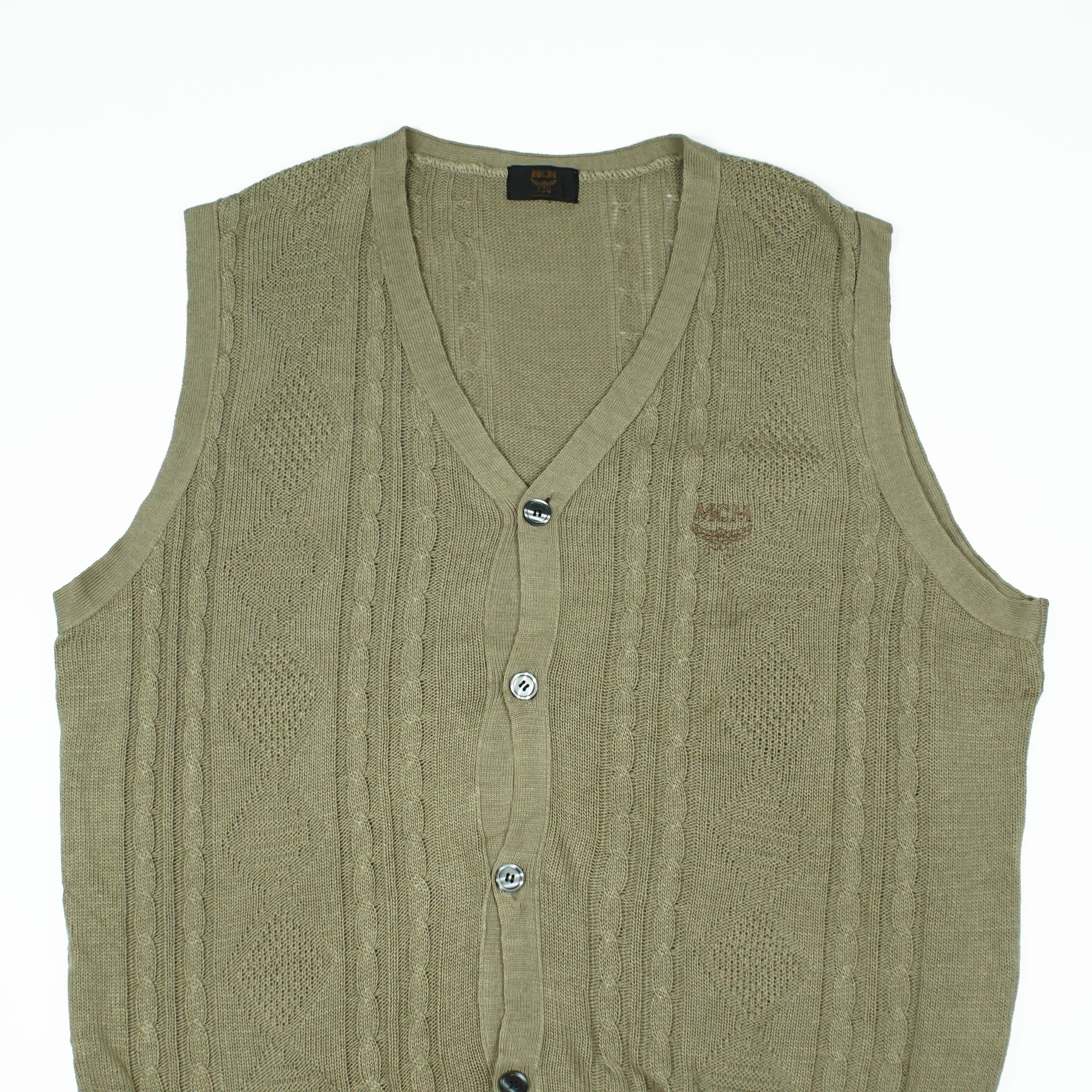 MCM *NoTariff 90s MCM Embroidered Logo Knitted Vest Size US XL / EU 56 / 4 - 2 Thumbnail