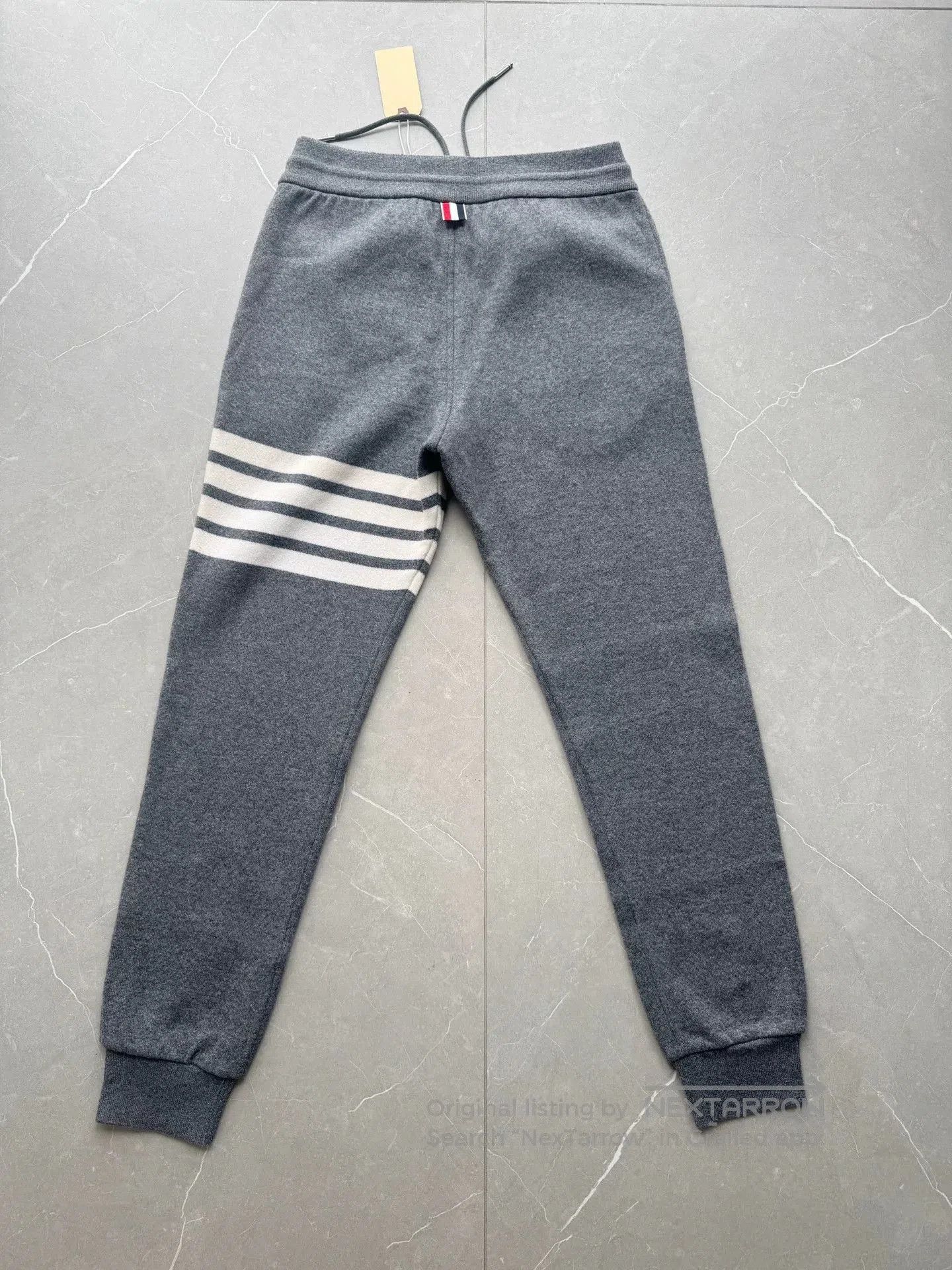 Thom Browne Thom Browne Gray Four-Stripe Pants. Size 37" - 3 Thumbnail