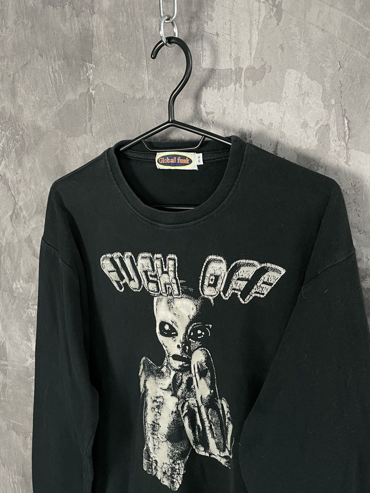 20471120 × If Six Was Nine Vintage “Fuck Off” Logo Alien Print Glamour Y2K Long Sleeve Size US M / EU 48-50 / 2 - 7 Thumbnail