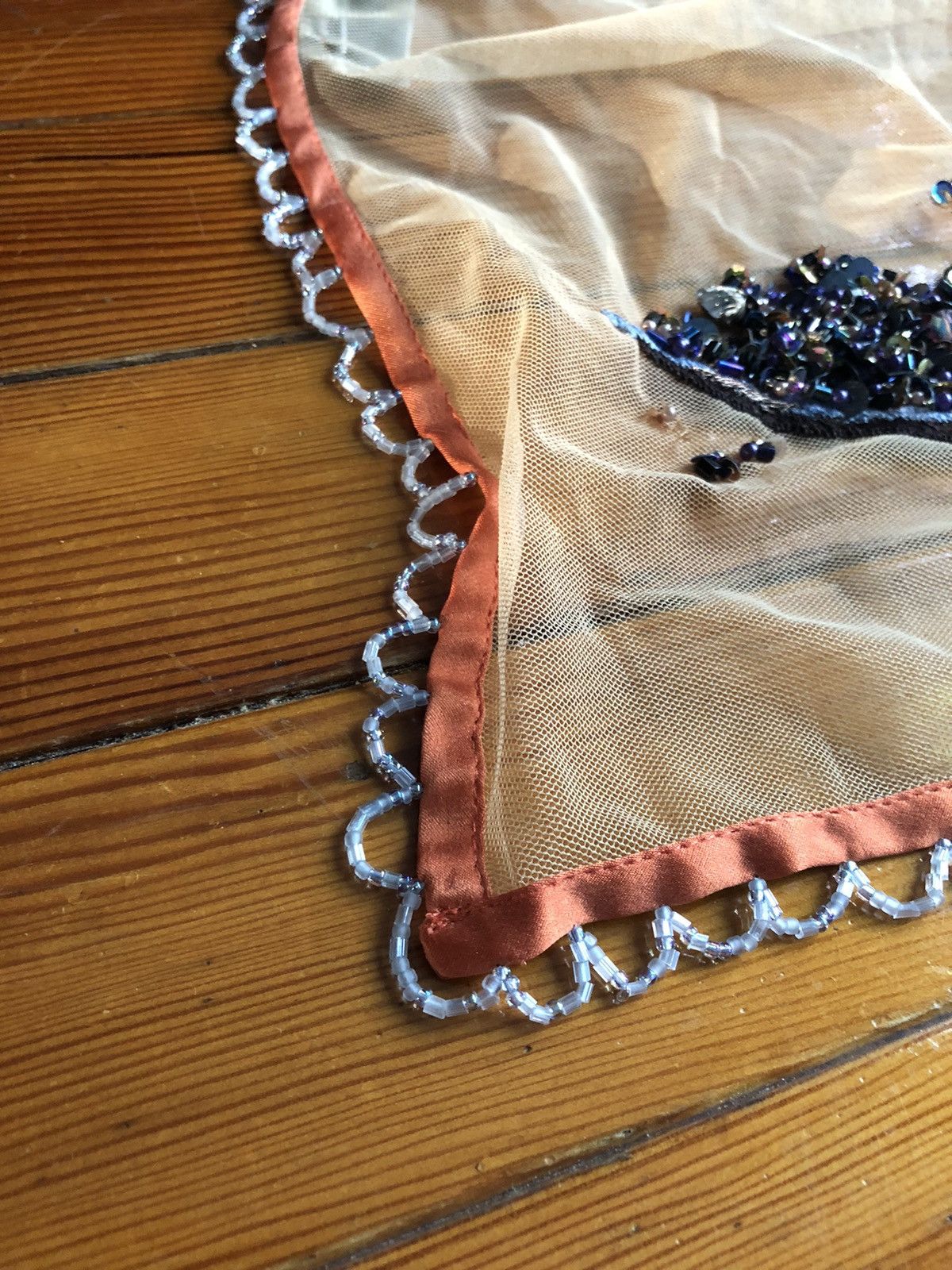 Dries Van Noten Incredible Beaded Crystal Silk Scarf Size ONE SIZE - 6 Thumbnail