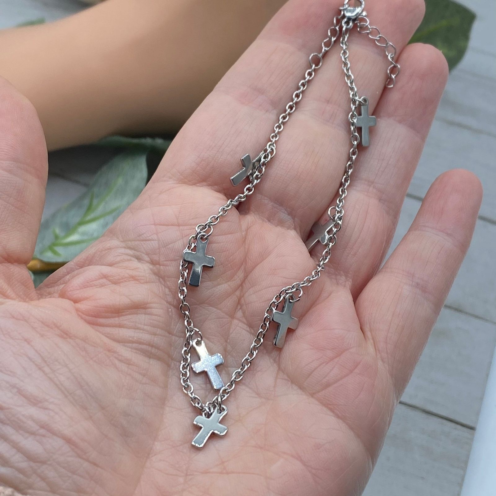 The Unbranded Brand Stainless Steel Cross anklet Size ONE SIZE - 3 Thumbnail