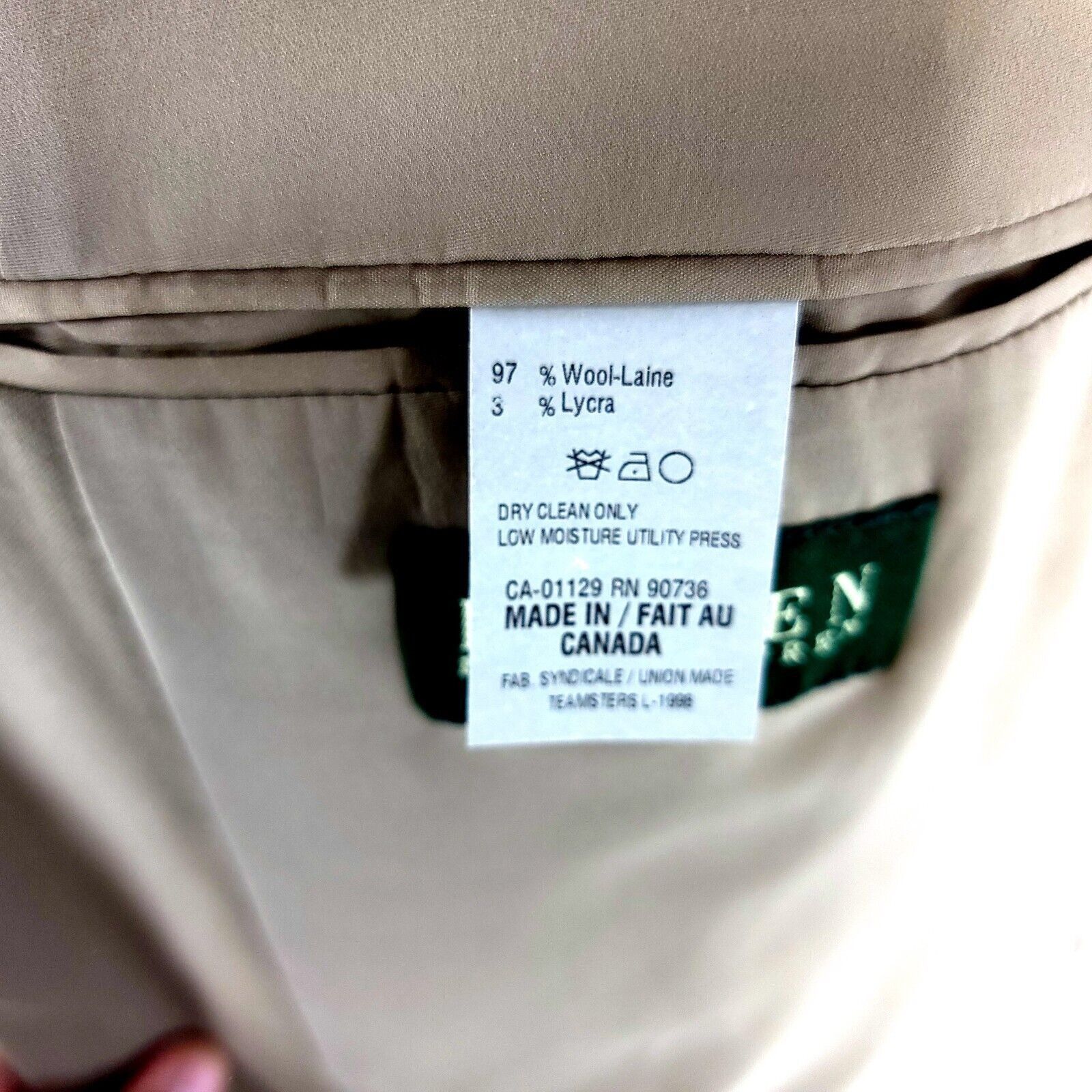 Ralph Lauren DAMAGED Lauren Ralph Lauren Wool 3 Button Blazer 48L Tan Maj Size 48L - 11 Thumbnail