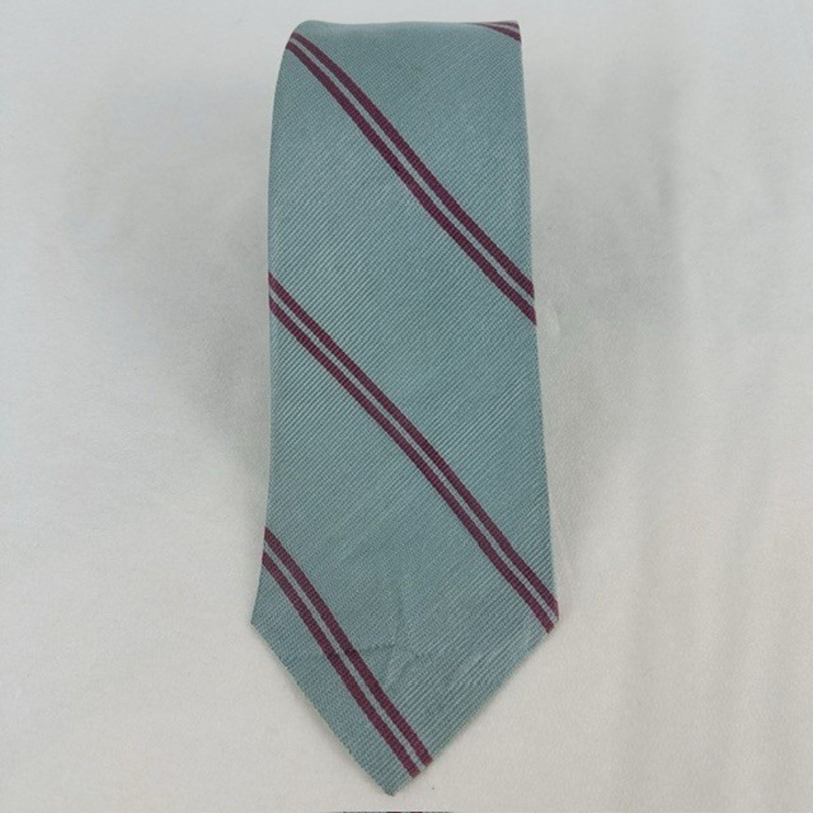 Other Tattersall tie Blue Striped 55" Silk Preppy Grandpacore VTG Size ONE SIZE - 6 Thumbnail