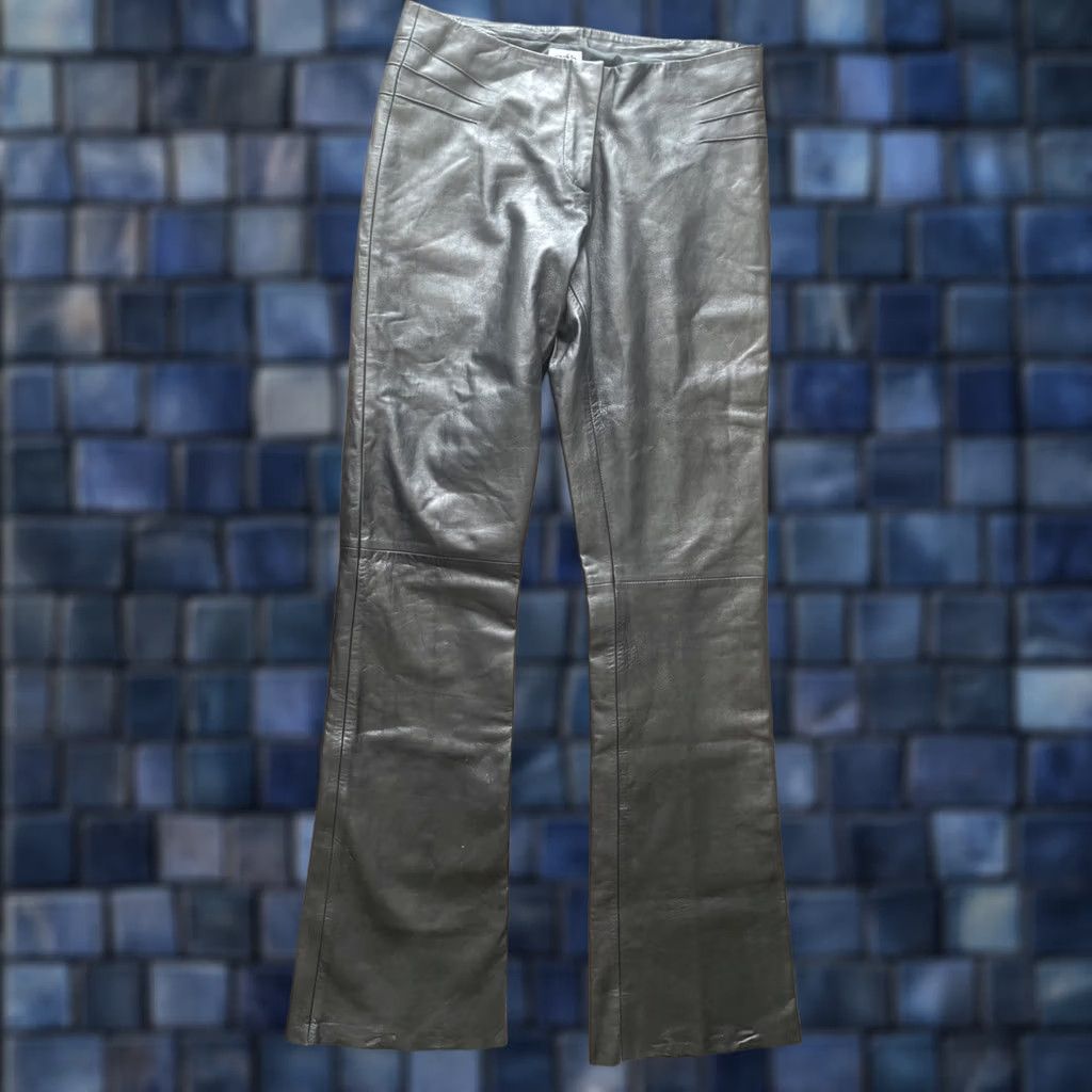 Vintage VINTAGE Cache Cache Leather Y2K Pants Women's 90s Flared Brown Low Rise 29x33 Size 4 NWT Size 27" / US 4 / IT 40 - 1 Thumbnail