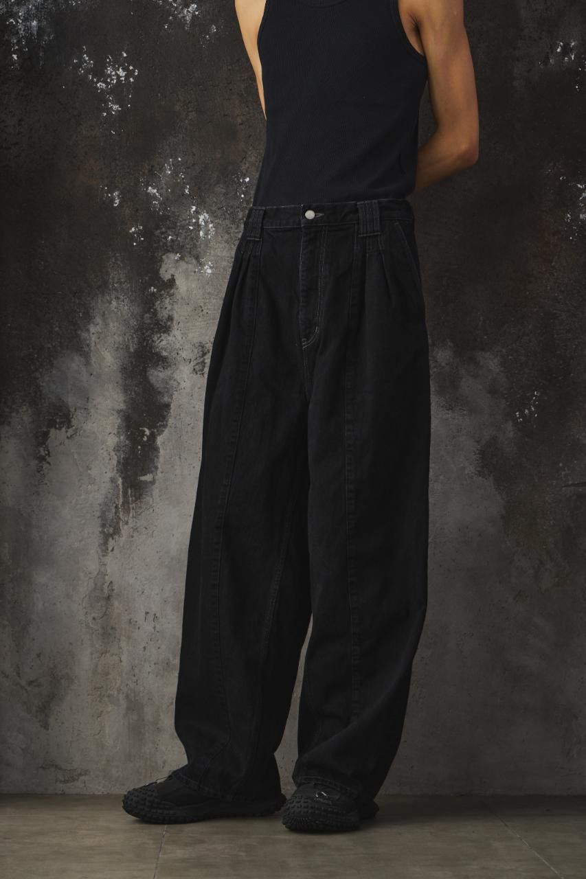 YOKE Yoke 3PLEATED WIDE-LEG TROUSERS Size US 30 / EU 46 - 3 Thumbnail
